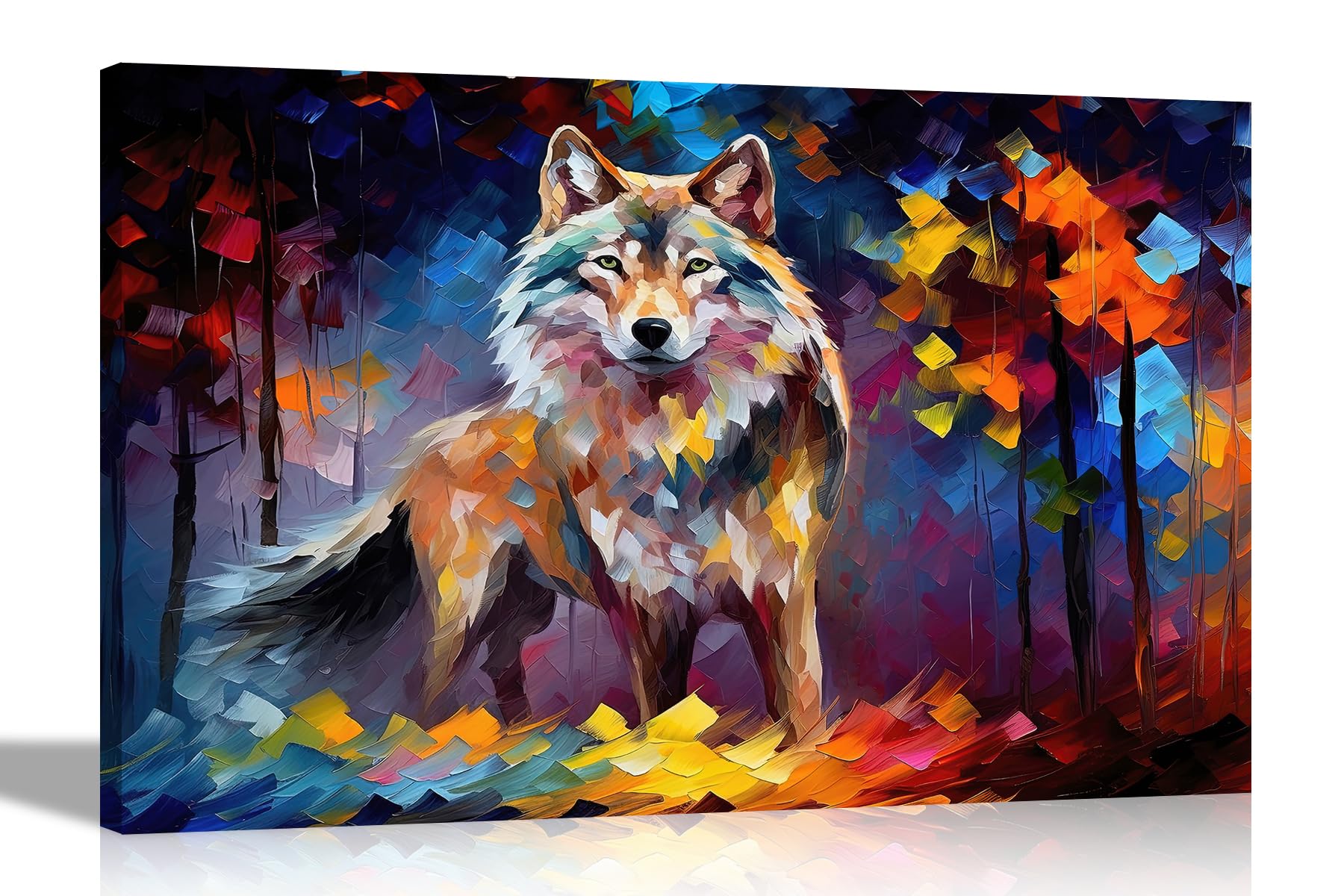 Artley Prints - Majestic Deer in Forest Colourful Canvas Pictures for Walls - Art for Living Room Abstract Animal Artwork Prints, 51 x 35cm (20 x 14 inches) — view 13