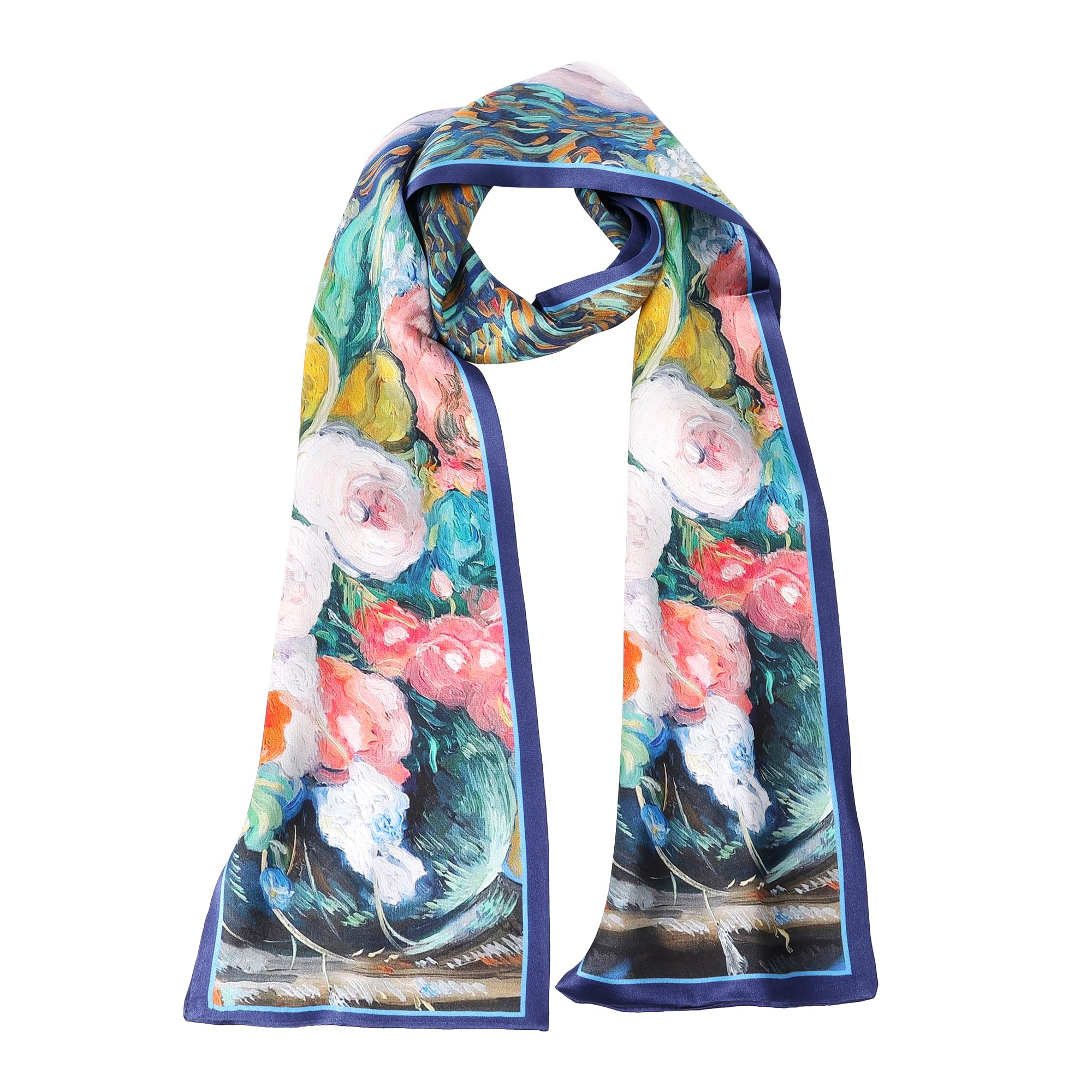 MEISEE 100% Mulberry Silk Scarf for Women 59”*6.3” Long Headscarf Neck Scarf Hair Wraps and Shawls with Gift Packed