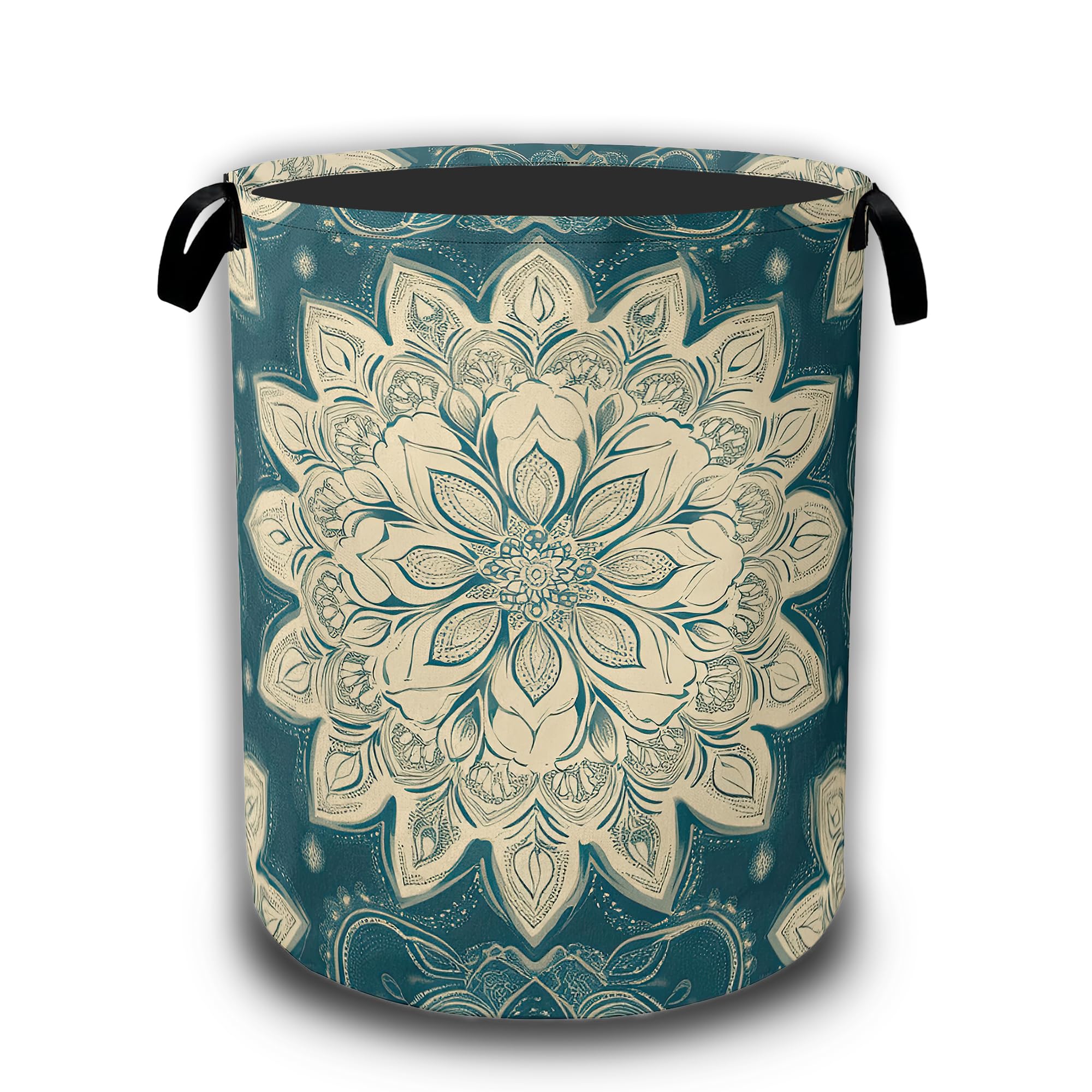 Vintage Mandala Ethnic Laundry Hamper,Laundry Baskets,Waterproof Oxford Cloth Toy Storage for Bedroom,Bathroom,Nursery,16x20.8 Inch