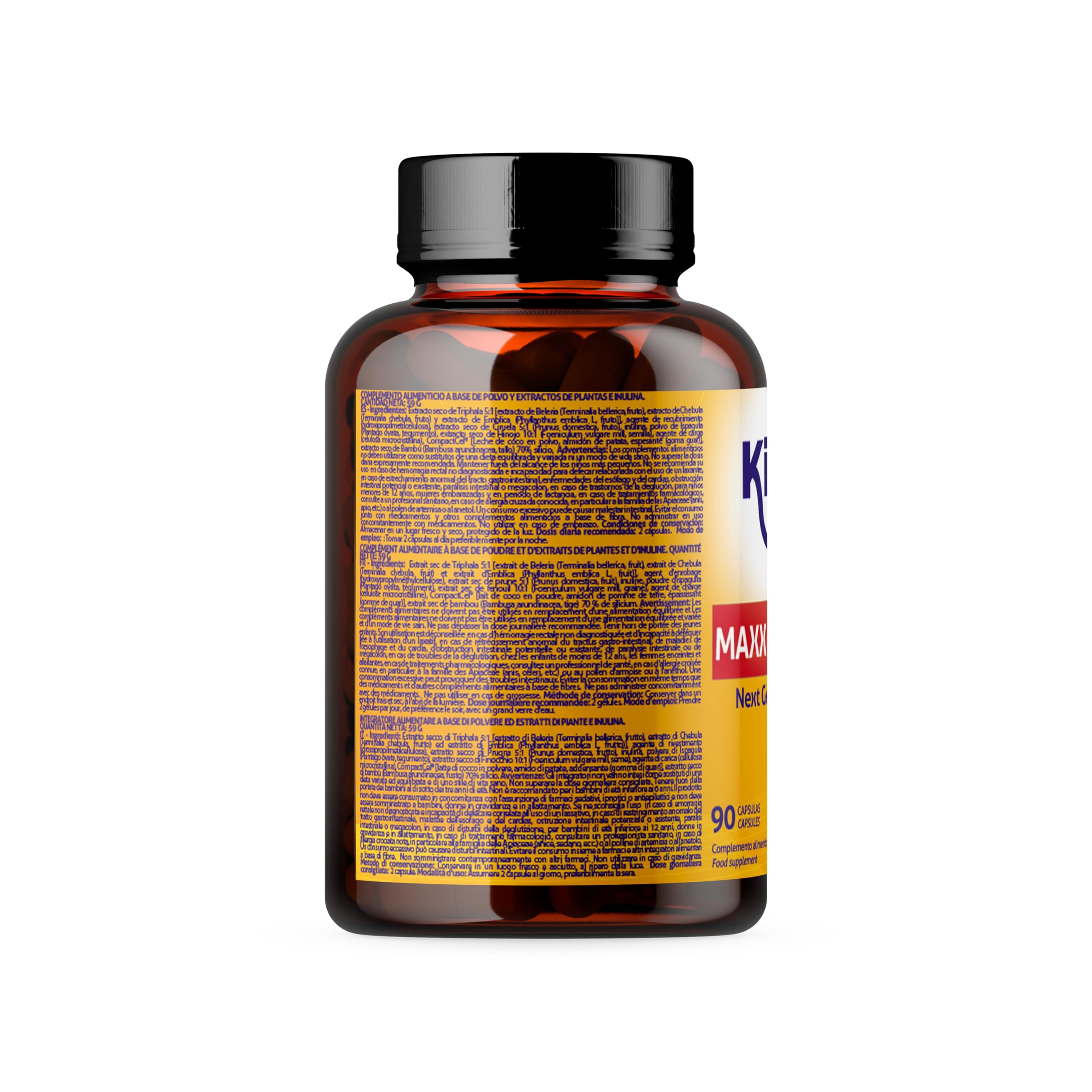 MaXX COLON DAILY – Lassativo Naturale e Sollievo dalla Stitichezza | Triphala + Psyllium (Fibre Prebiotiche) | Regolarità, Transito Intestinale e Riduzione dei Gas (90 Capsule)