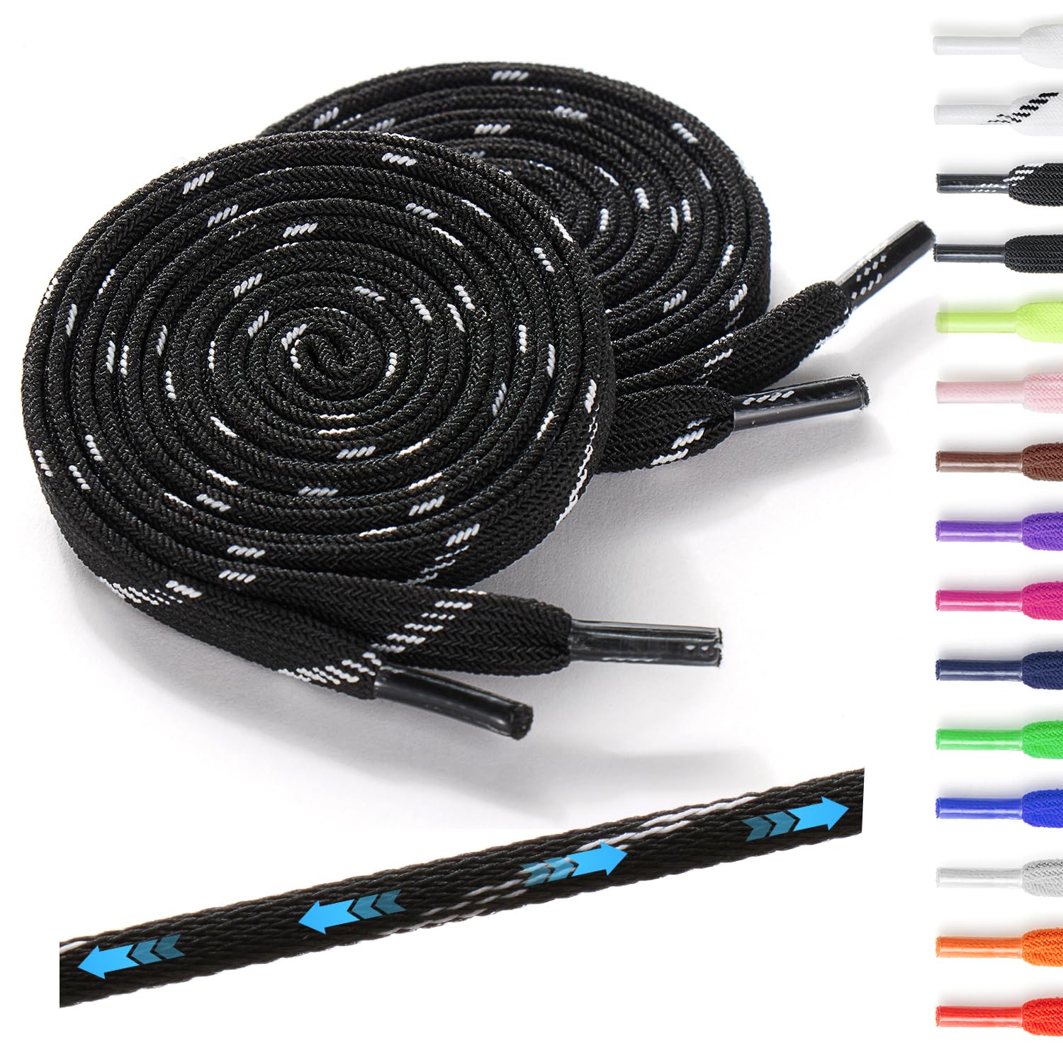 Neo-wows Elastic Shoe Laces, 2 Pairs No Tie Stretch Shoelaces for Sneakers, Slip On Laces for Kids & Adults