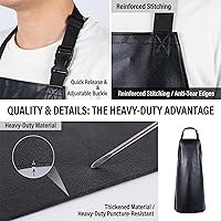 Vista 3 de Homsolver Heavy Duty Vinyl Waterproof Apron for Unisex Adult, Ultra Lightweight, Chemical Resistant Industrial Work Apron