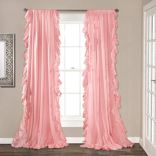 Pink Ruffle Curtains Amazon Com