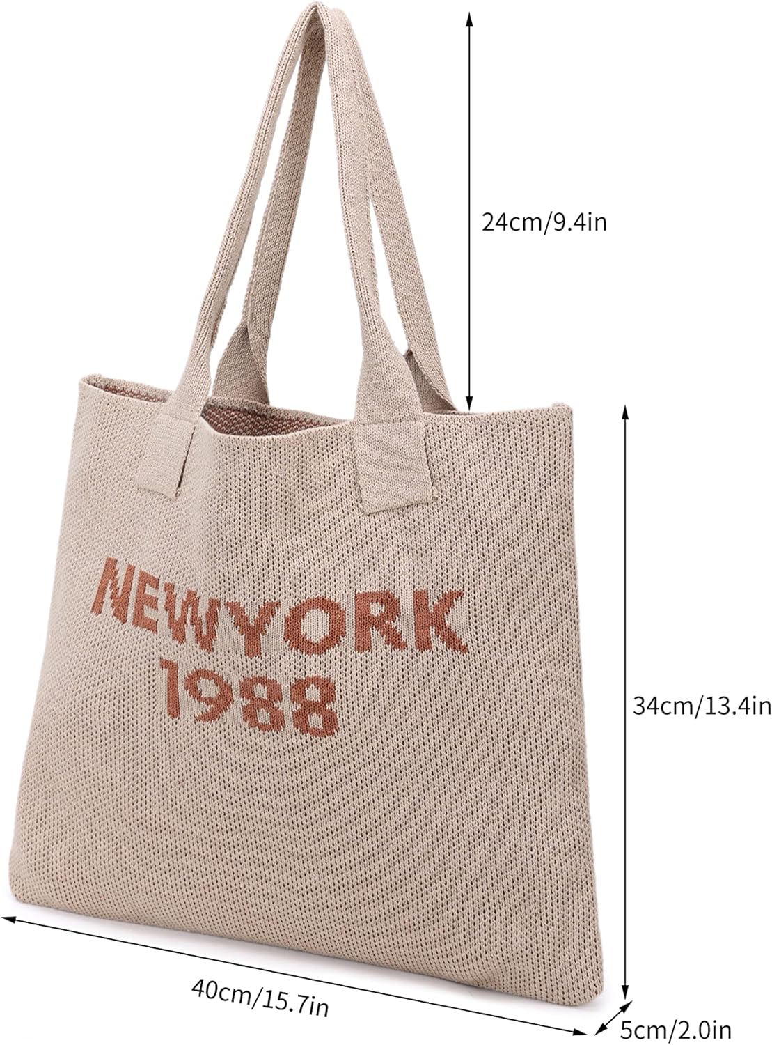 ENBEI Women's tote bags aesthetic Shoulder Handbags Hand crocheted Bags large Shoulder Shopping Bag large satchel cute Bag - Image 4