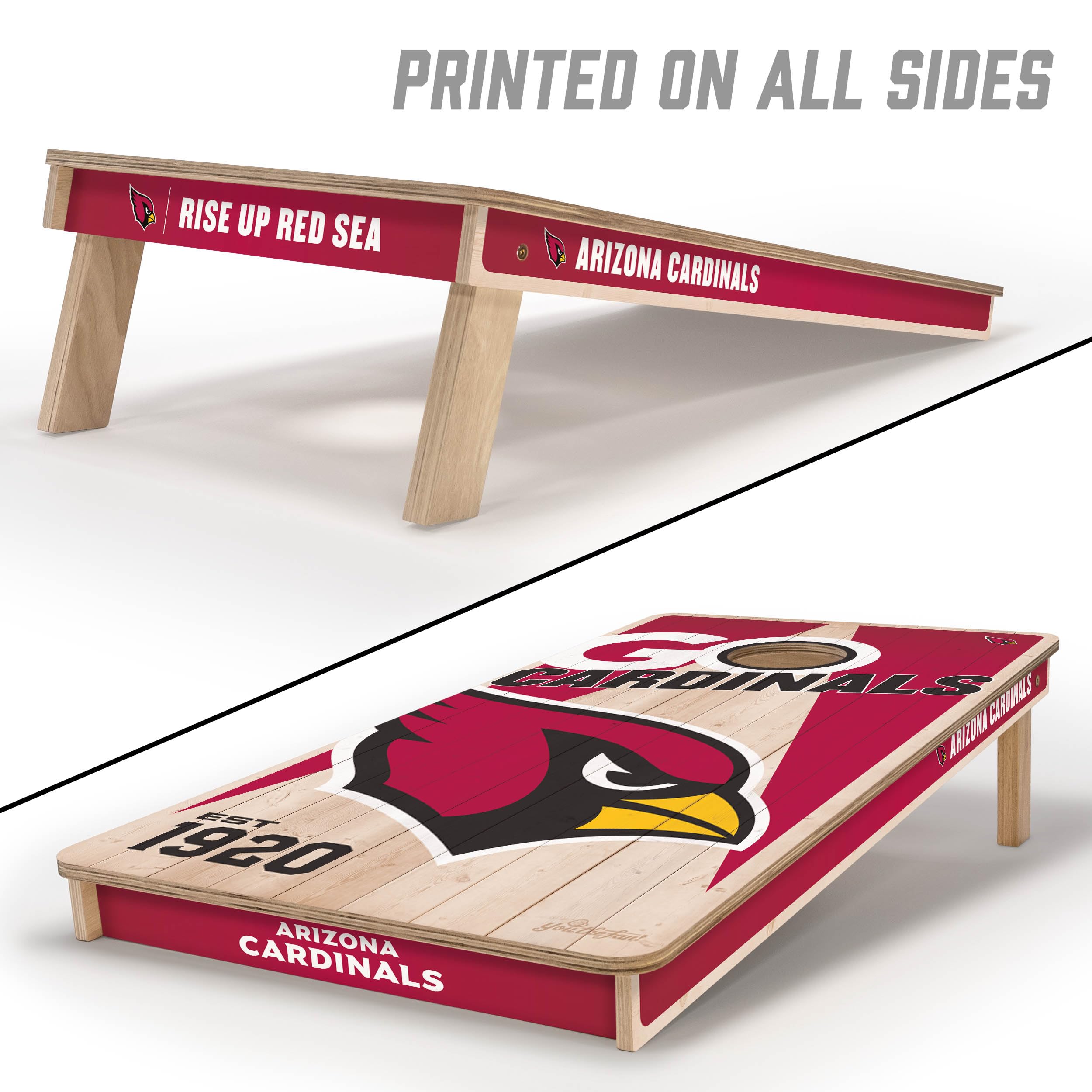 YouTheFan NFL Arizona Cardinals 2’ x 4’ Professional Wood Cornhole Game with Logo Bags