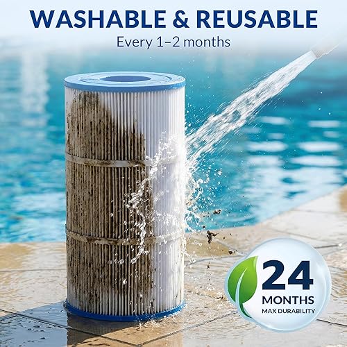 Miniatura 6 de Cartuchos de filtro de piscina CC100 mejorados, compatibles con Pentair Clean & Clear 100, CCRP100, tela resistente de 5 onzas para una filtración y