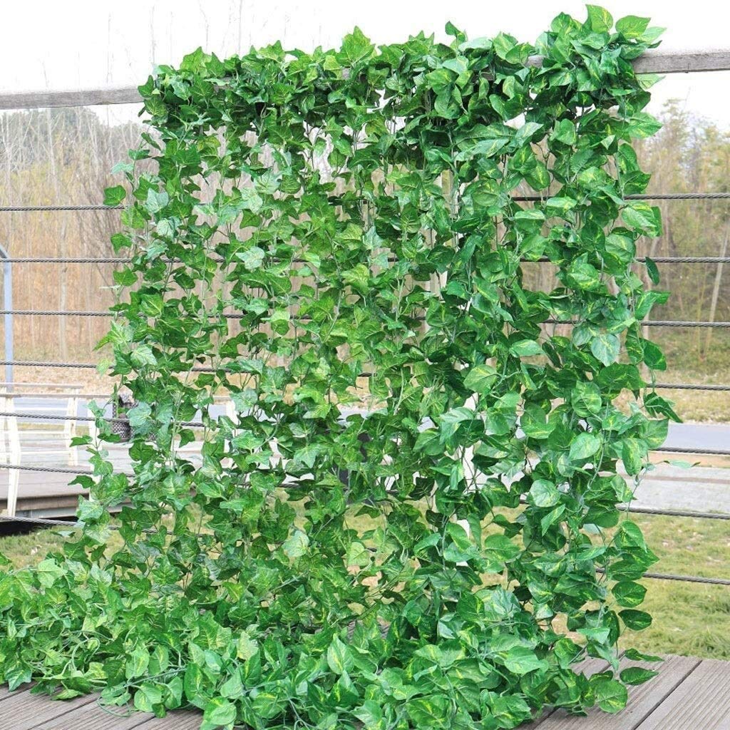 CEWOR Kunstmatige klimop bladeren groene slingers opknoping plant voor bruiloft feest tuin muur decor 14 stuks
