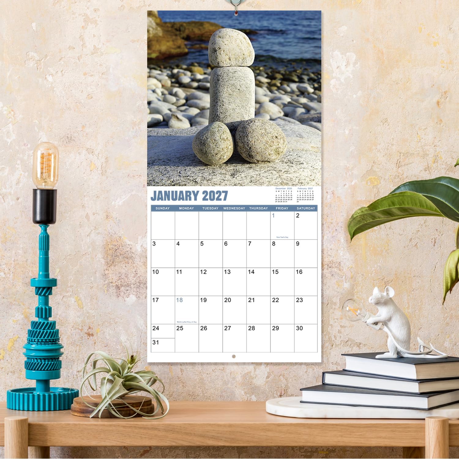 Gag Gifts - Lustiger Wandkalender 2025, Kalender 2025 mit dickem Papier, Januar 2025 - Dez. 2025, 61 x 30,5 cm (offen), am besten für weiße Elefanten-Gag-Geschenke - Nature's Di*ks