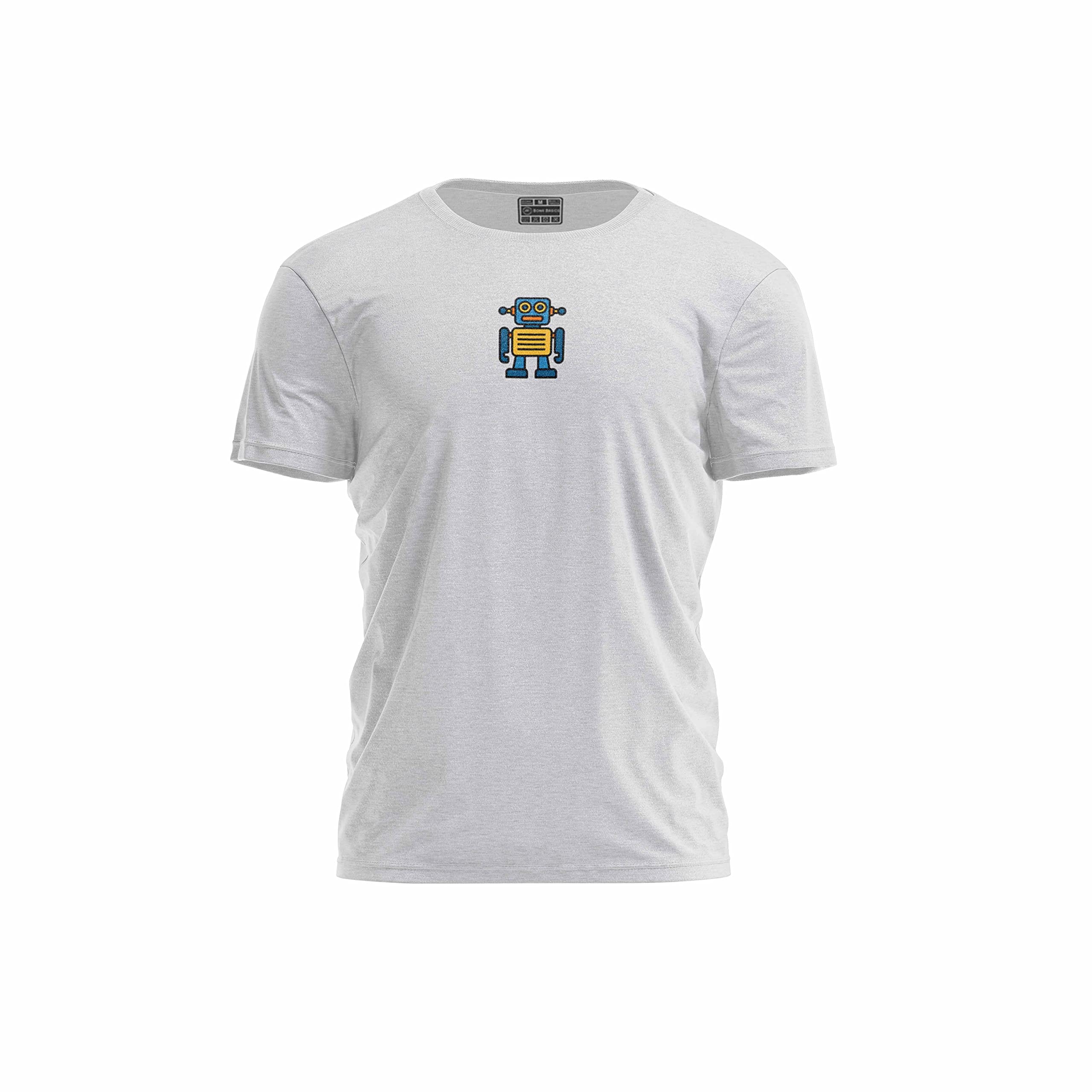 Bona Basics, Digitally Printed, Men's Basic T-Shirt,%70 Cotton%30 Polyester, Grey, Casual, Men's Tops, Size: M