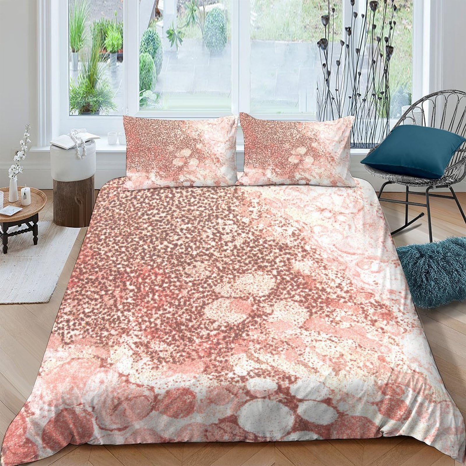 Ctjqhvkz Style-2 3D Printed Floral Blossom Fitted Sheet Microfiber Soft Pink Ombre Mattress Cover For Bedroom Guest Room Decor Single（135X200cm）