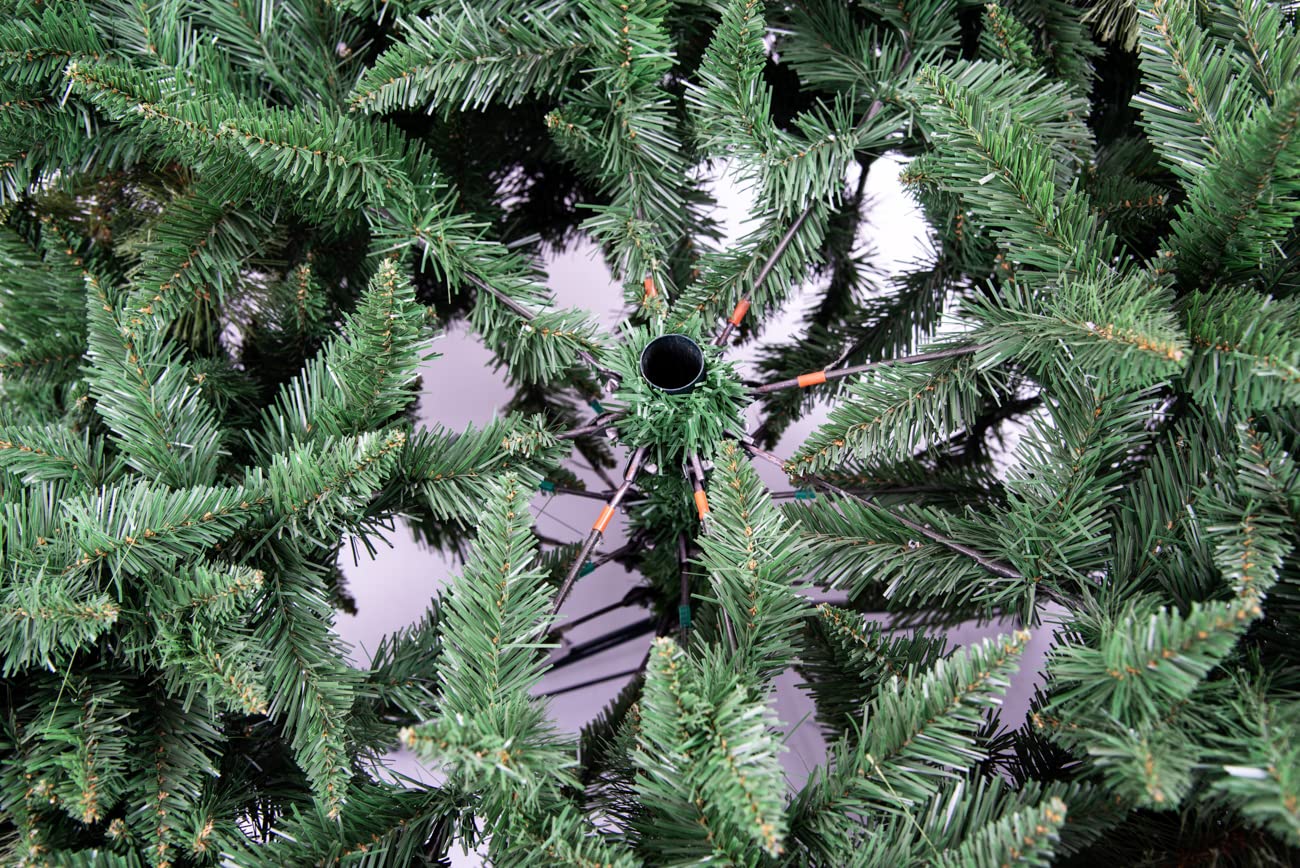 SHATCHI Künstlicher Schmaler Weihnachtsbaum 2,1 M – Beflockt Mit Spitzen & Metallständer, Schwarz
