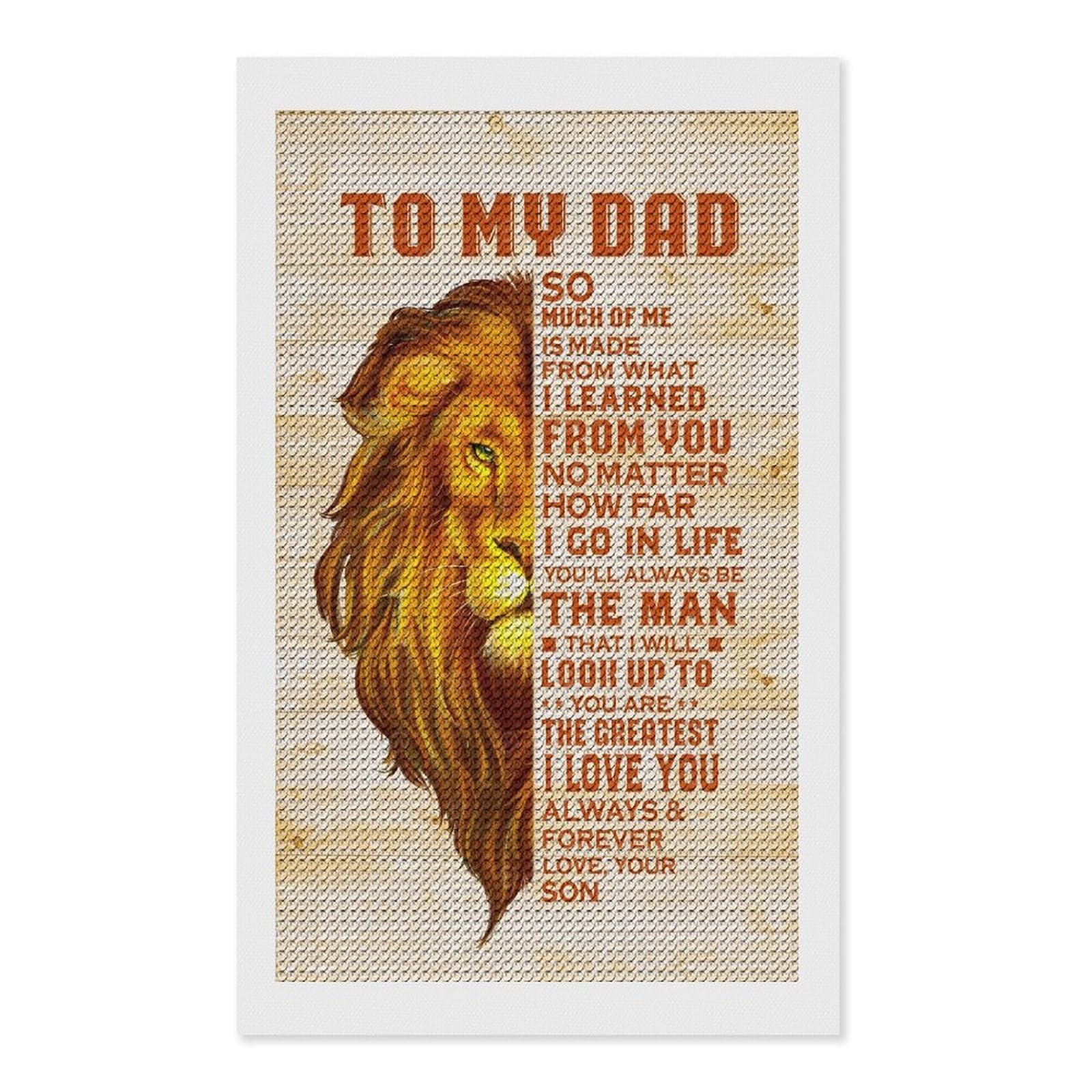 Junmoney to My Dad Diamond Painting Canvas Set 12"x20", with Tool Kit, Easy to Enjoy, Home Wall Decor, Thoughtful Handmade Gift