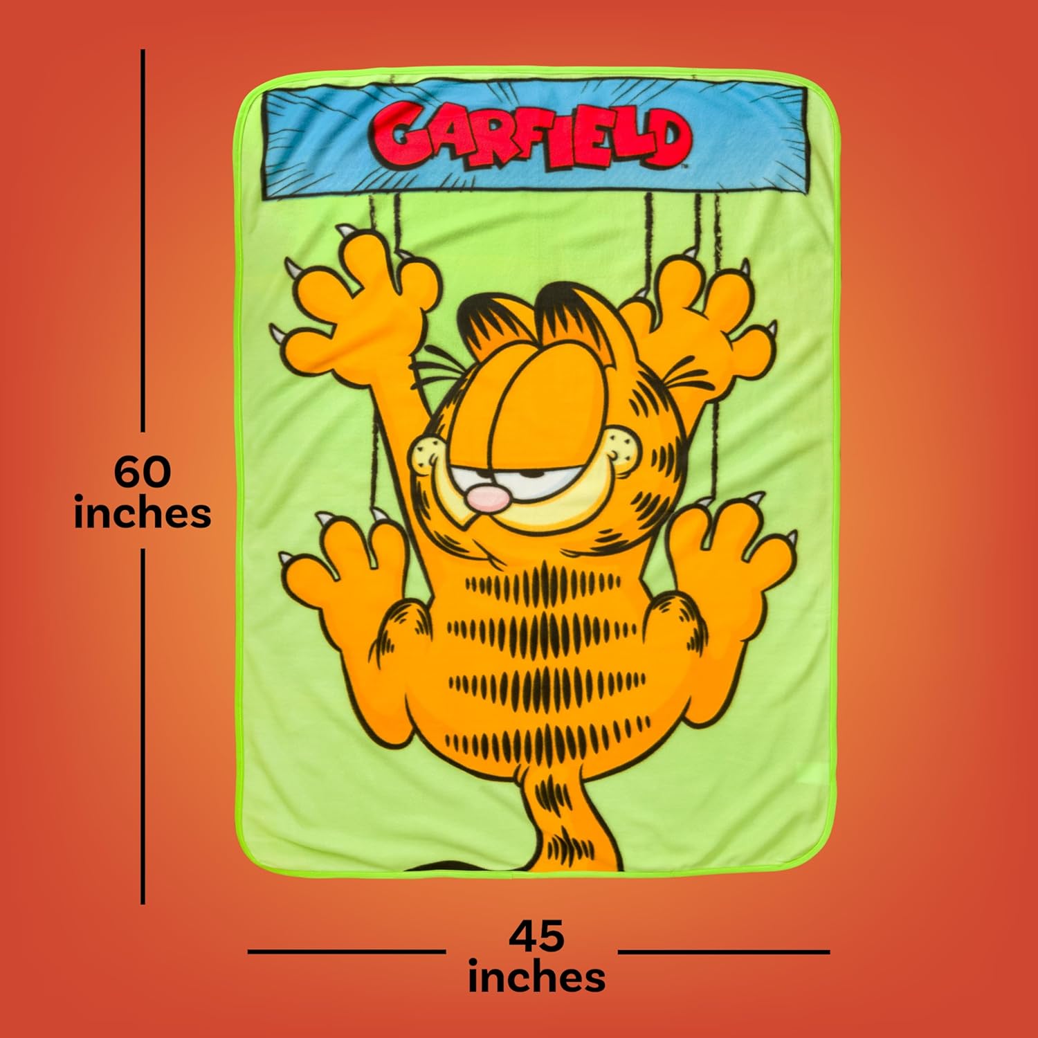 Silver Buffalo Garfield Hanging On 45" x 60" Fleece Throw, Soft and Cozy Blanket, 180 GSM - Image 2