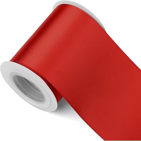 3 Inch Red Satin Ribbon for Crafts