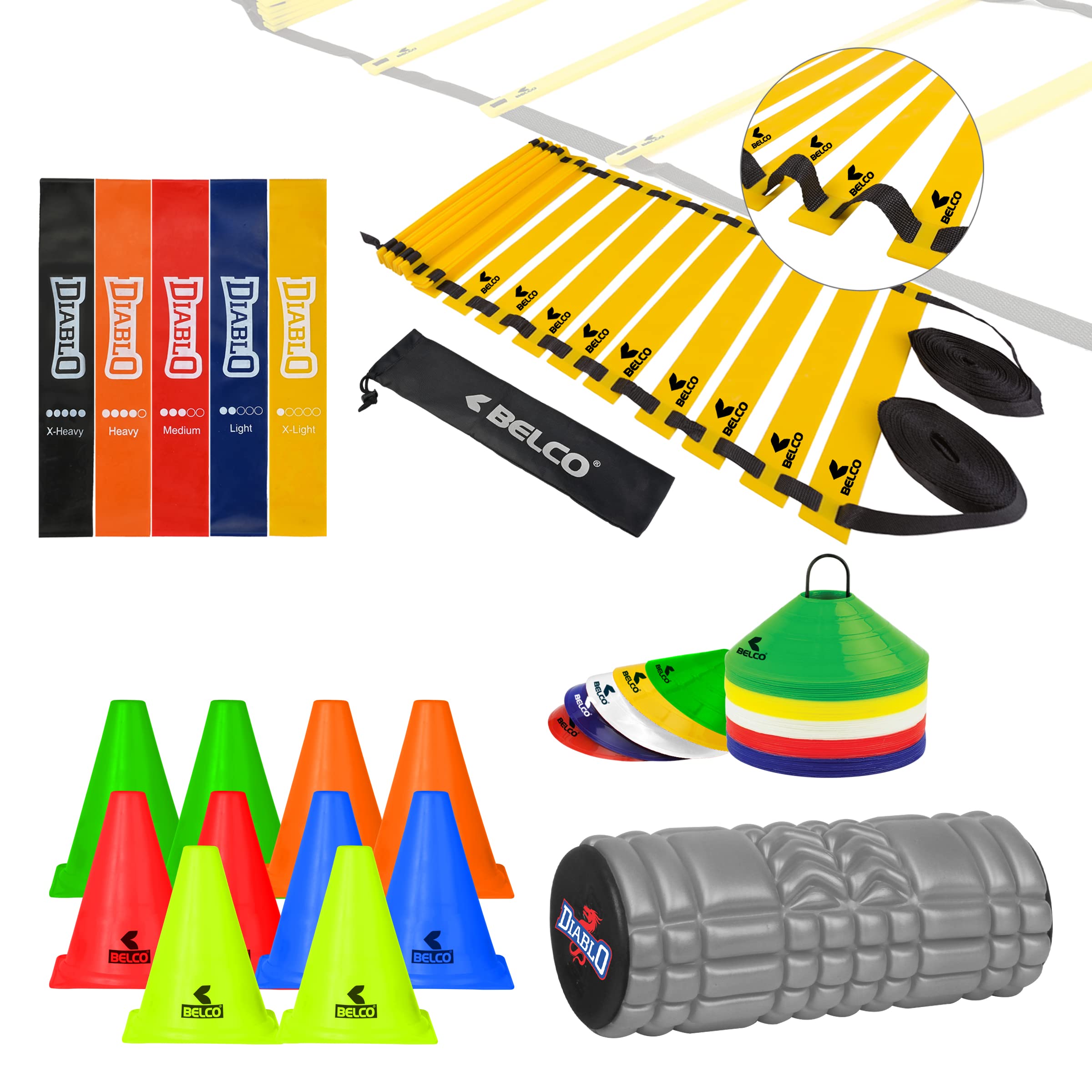 See full amazon price history chart for BELCO 6 Inch PVC Cones Pack of 10, 20 Space Markers, 4 Meter Ladder, 13 Inch Massage Foam Roller, and Loop Band Pack of 5 Combo (Style-3) BELCO 6 Inch PVC Cones Pack of 10, 20 Space Markers, 4 Meter Ladder, 13 Inch Massage Foam Roller, and Loop Band Pack of 5 Combo (Style-3) (B09ZHLZCK4) Amazon Price History, Amazon Price Tracker