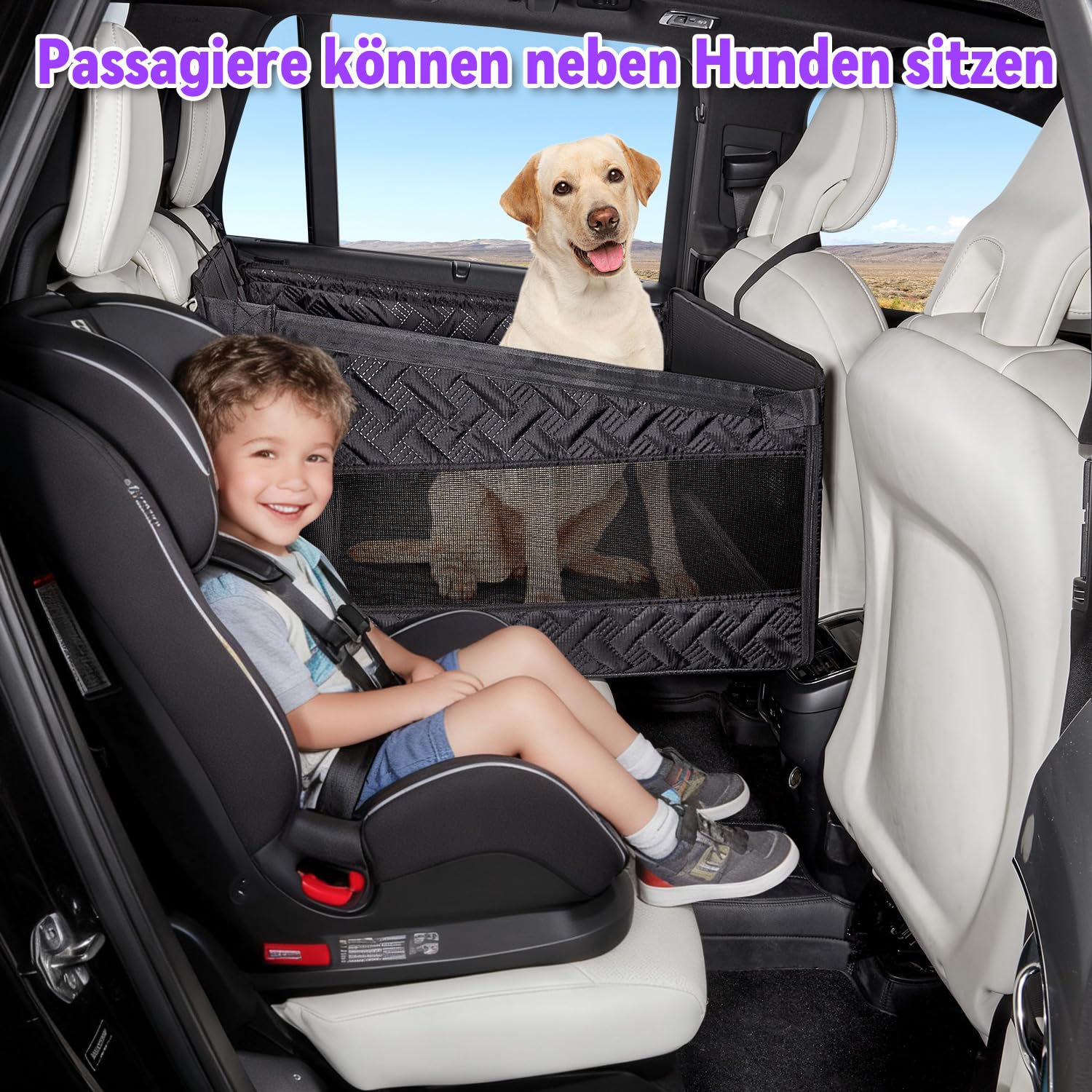 GGW Asiento trasero para perros medianos y grandes – Asiento de seguridad con correa de fijación, asiento para perros antideslizante e impermeable como cama para perros para coche, SUV