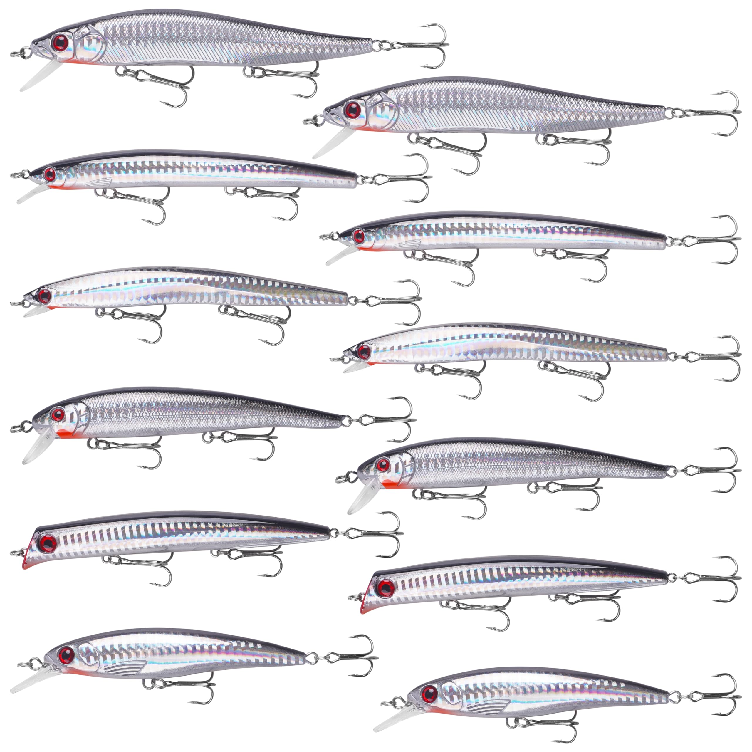 Saltwater Fishing Lures Kit Surf Fishing Striped Bass Lures Hard Bait Minnow Lures Jerkbait Topwater Crankbaits Popper Plugs Offshore Ocean Fishing Lures Tackle