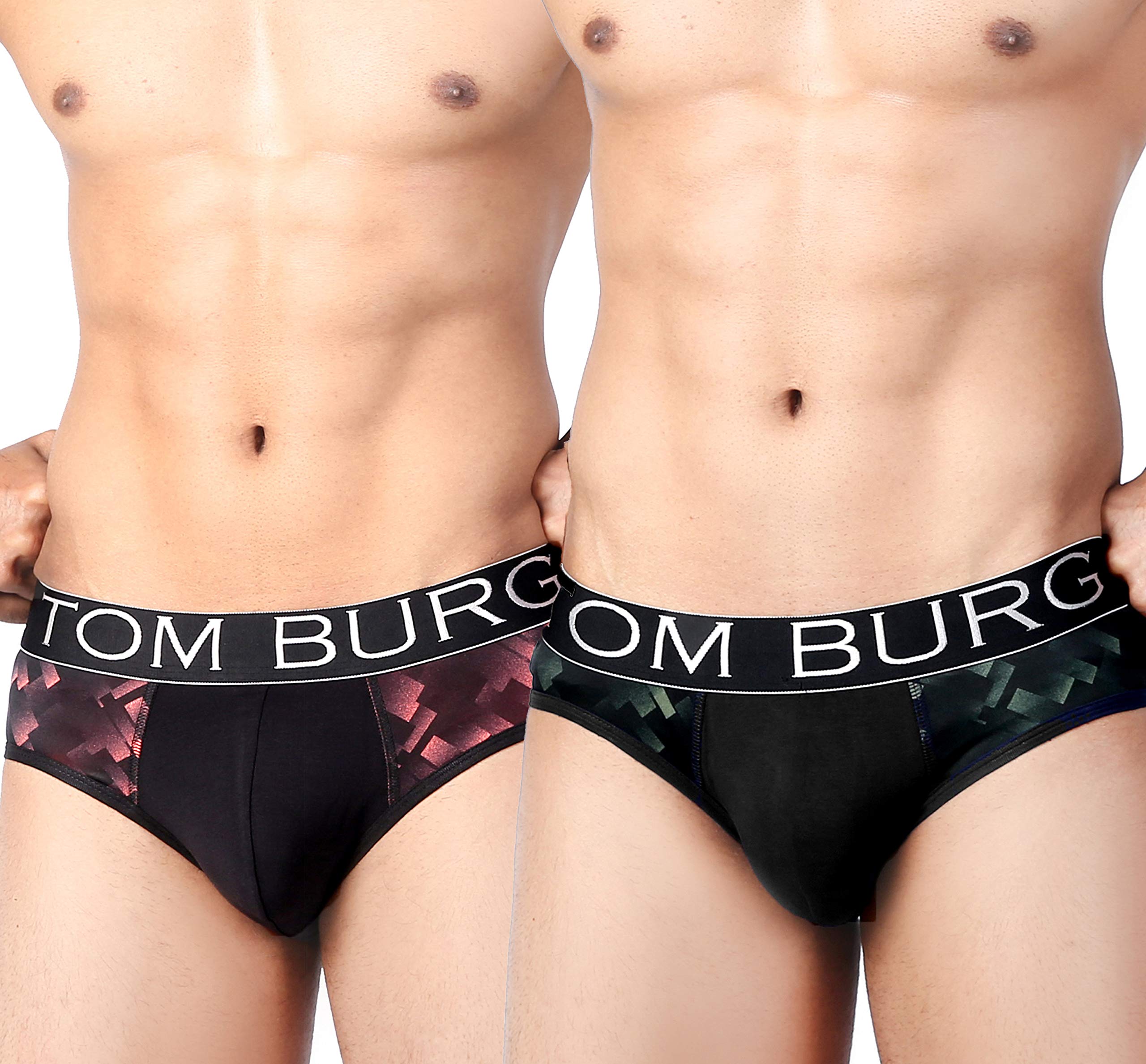 TOM BURGRegular Cotton Designer Casual Smooth & Comfortable Brief for Men (Pack of 2)