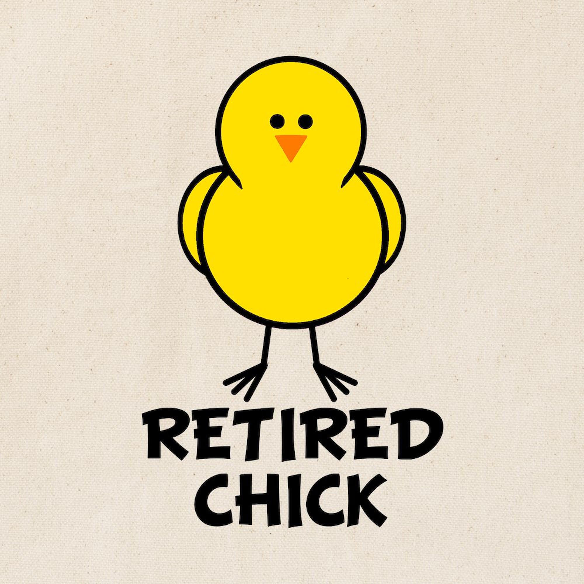CafePress Retired Chick Tote Bag Reusable Natural Beige Canvas Shopping Bag