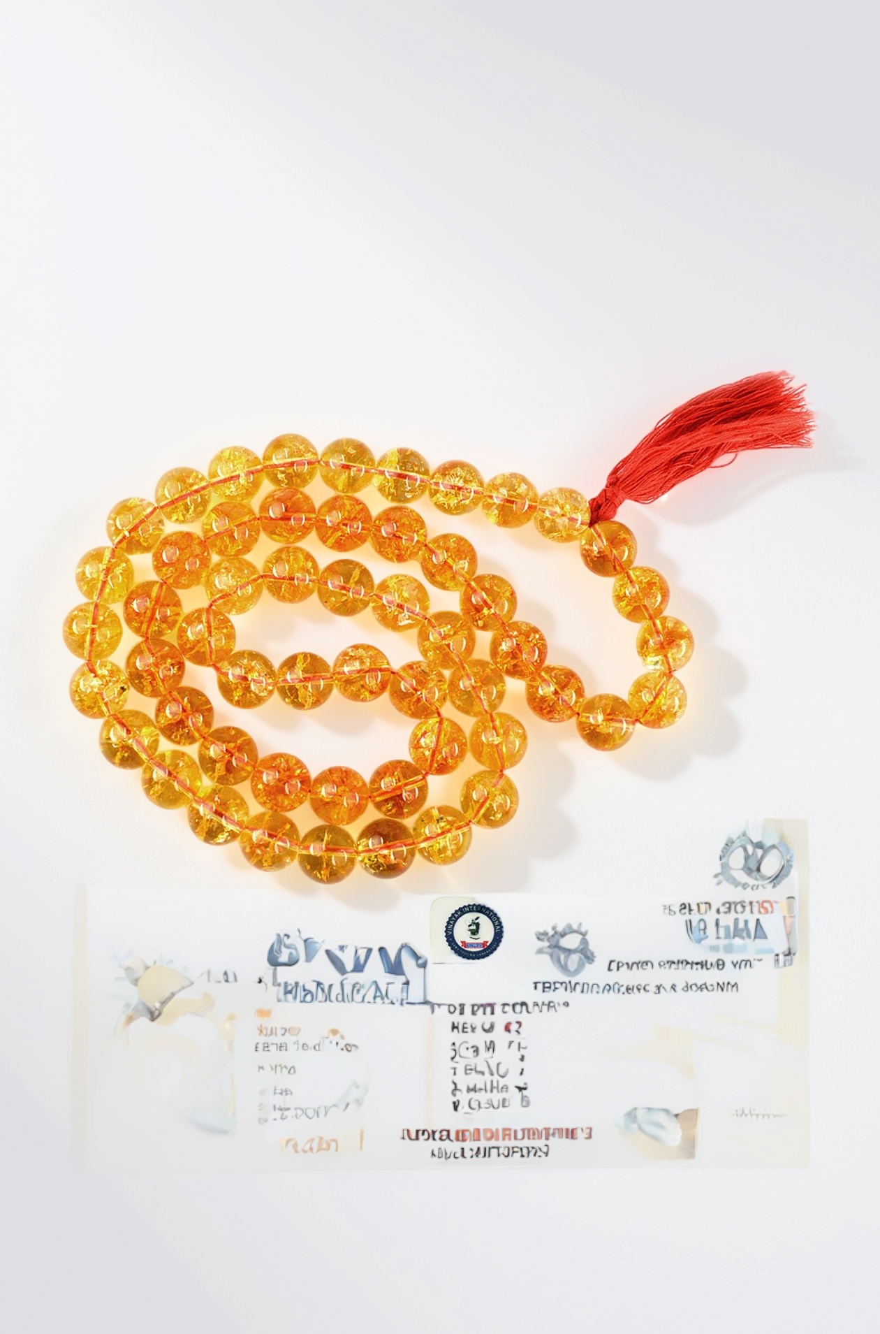 Reiki Crystal Products Natural Certified Citrine Mala Crystal Stone 12 mm Round Beads Mala for Reiki Healing Crystal Stones (Color : Yellow)