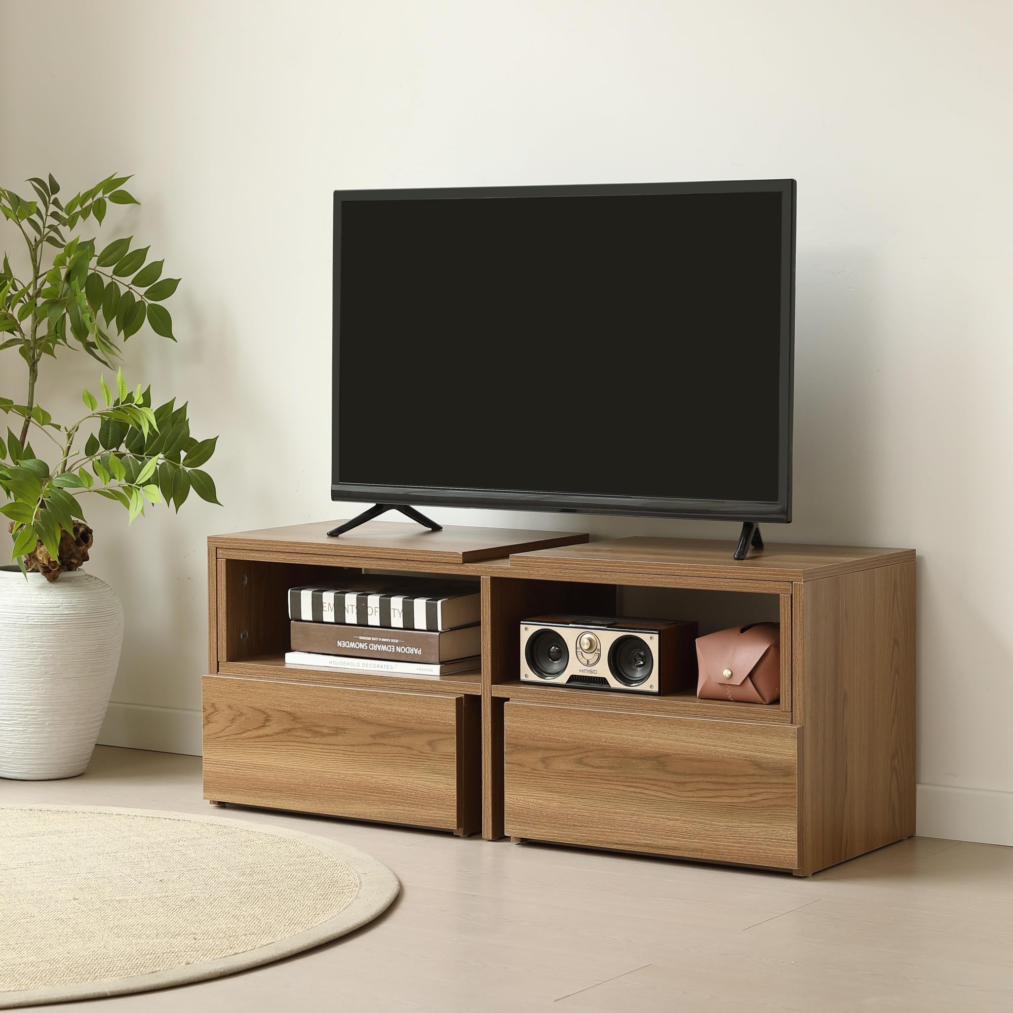 超人気！テレビ台 ローボード 伸縮自由 幅93～172cm 高38　WHITE Amazon｜テレビ台 ローボード 伸縮 角度自由 幅93～172cm【32