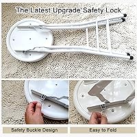 Vista 5 de Home - Juego de 2 taburetes plegables, resistentes de 24 pulgadas, plegable, acolchado, con capacidad de 300 libras para dormitorio, sala de recreo