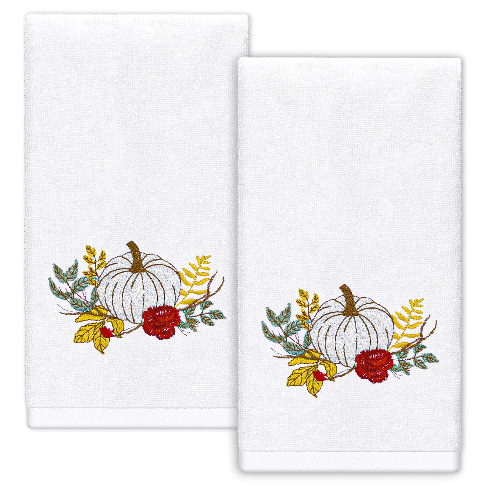 Serviette à main d'automne coton absorbante essuie-mains cuisine serviette de bain 75x35cm