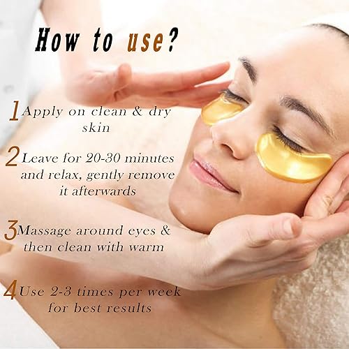 Miniatura 5 de Parches de oro de 24 quilates para ojeras e hinchazón con efecto antienvejecimiento, 20 pares, 40 unidades Medbeauty