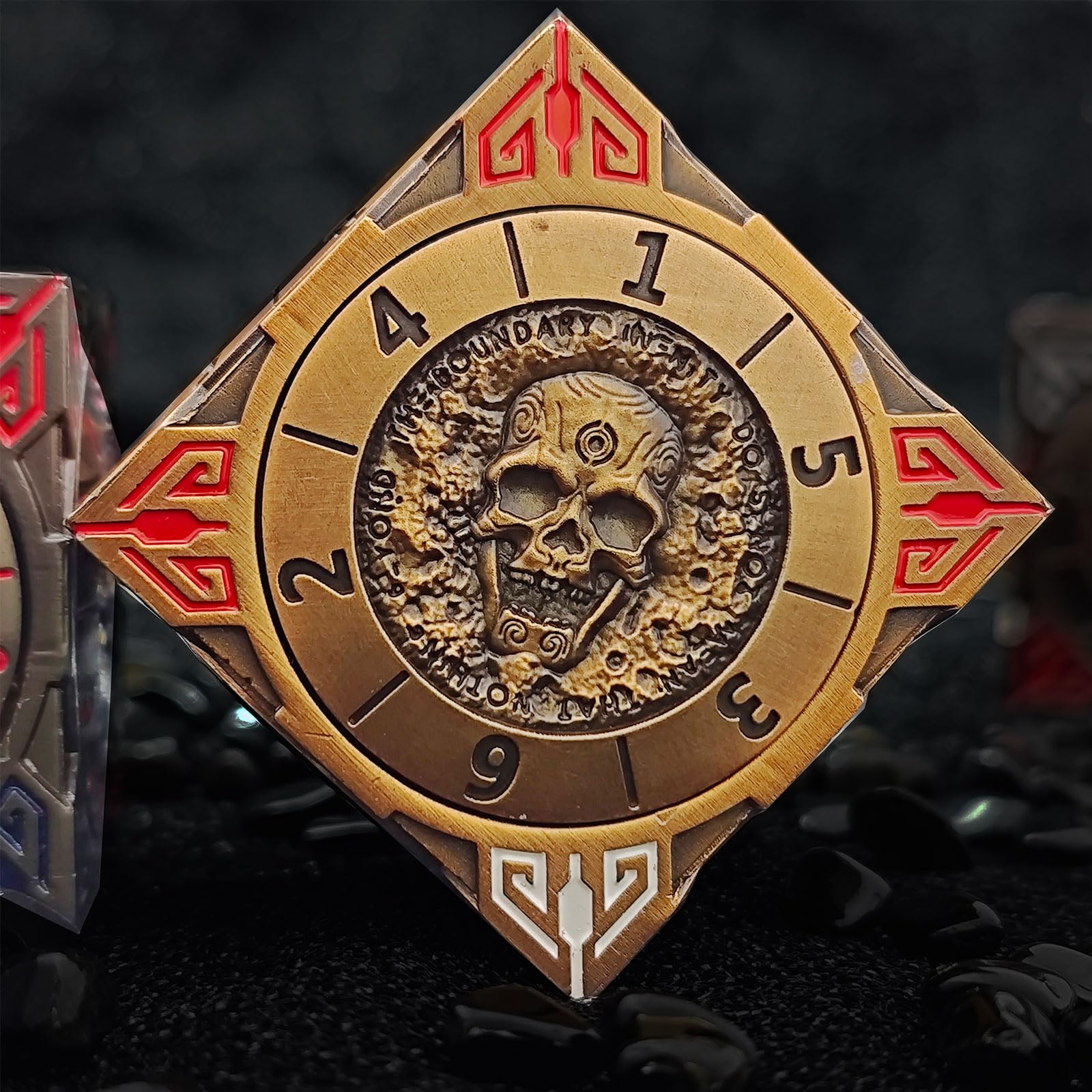 Set di dadi in metallo 7 in 1, con rilievo 3D, per dungeons and drons, poliedrici per giochi di ruolo, accessori fantasy per giochi di ruolo da tavolo per DM e giocatori, oro antico