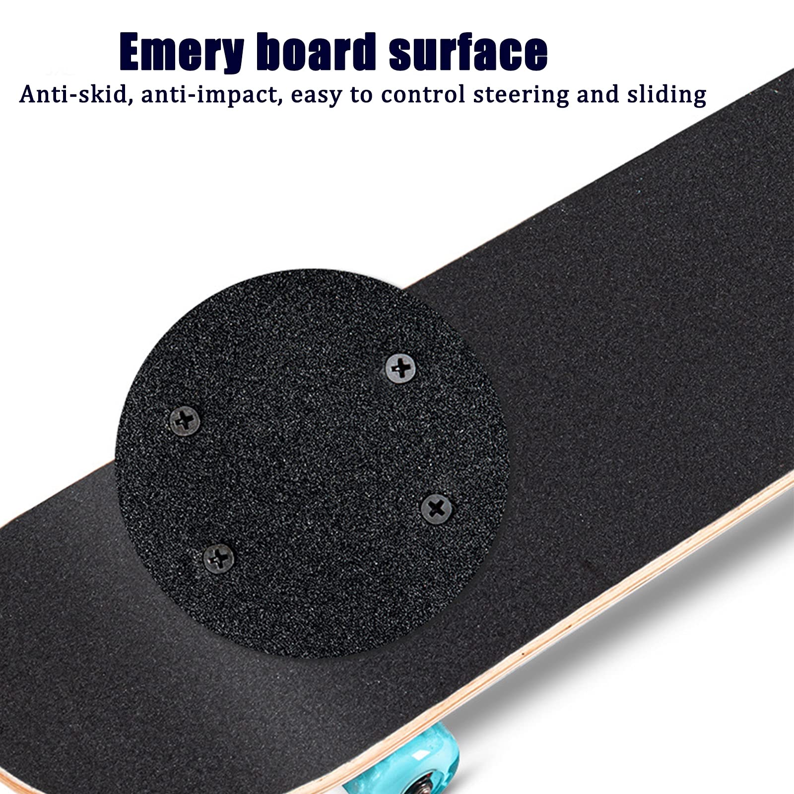 Planches à roulettes Complètes de 31", Skateboards en Bois D'érable à 7 Couches à Double Coup de Pied avec Roues Clignotantes en PU pour Filles Garçons Enfants Adolescents Adultes