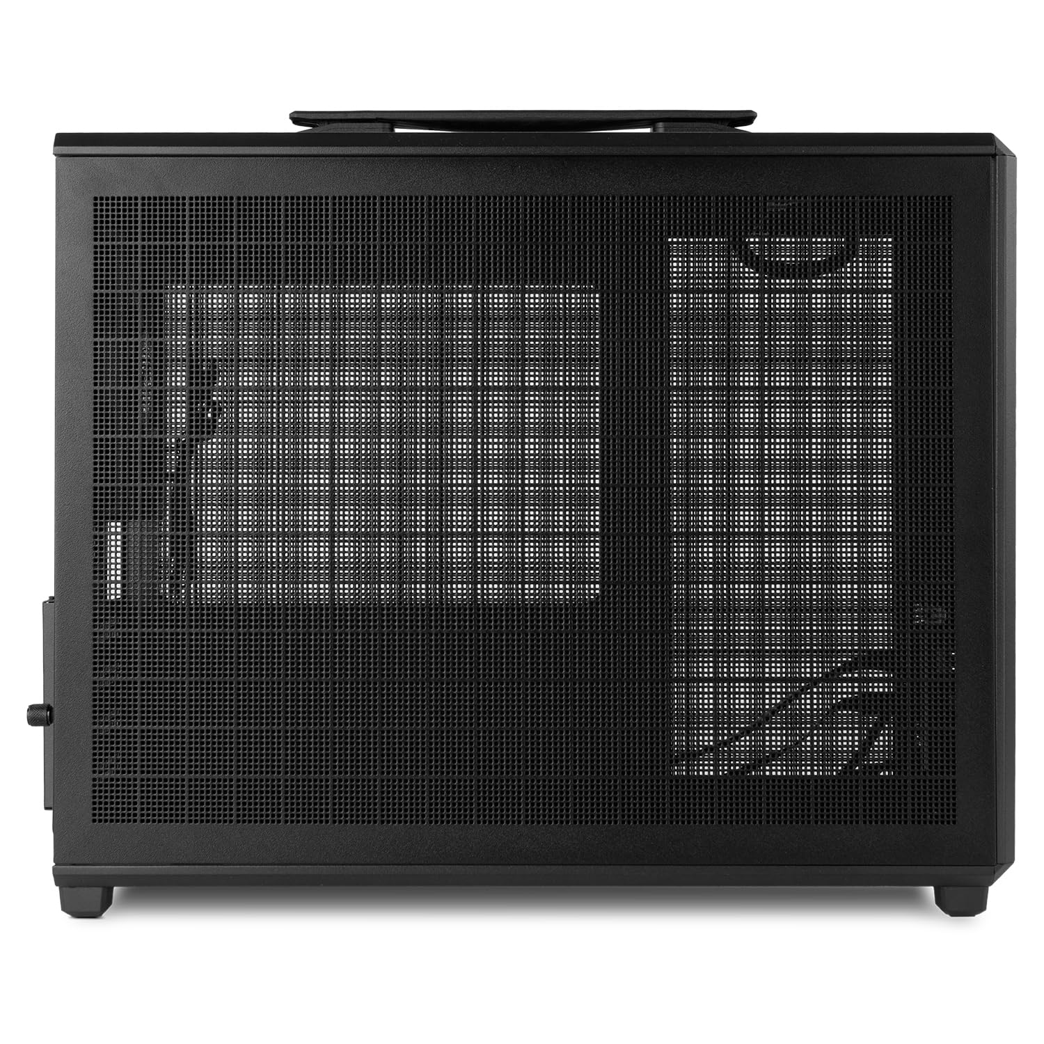 NOX Xtreme Products Hummer Refresh - Tragbares Micro ATX/ITX Mini-Tower Gehäuse, Full-Mesh-Design, inklusive 120mm PWM-Lüfter, Platz für 5 Lüfter, USB-C und 3.0, Schwarz