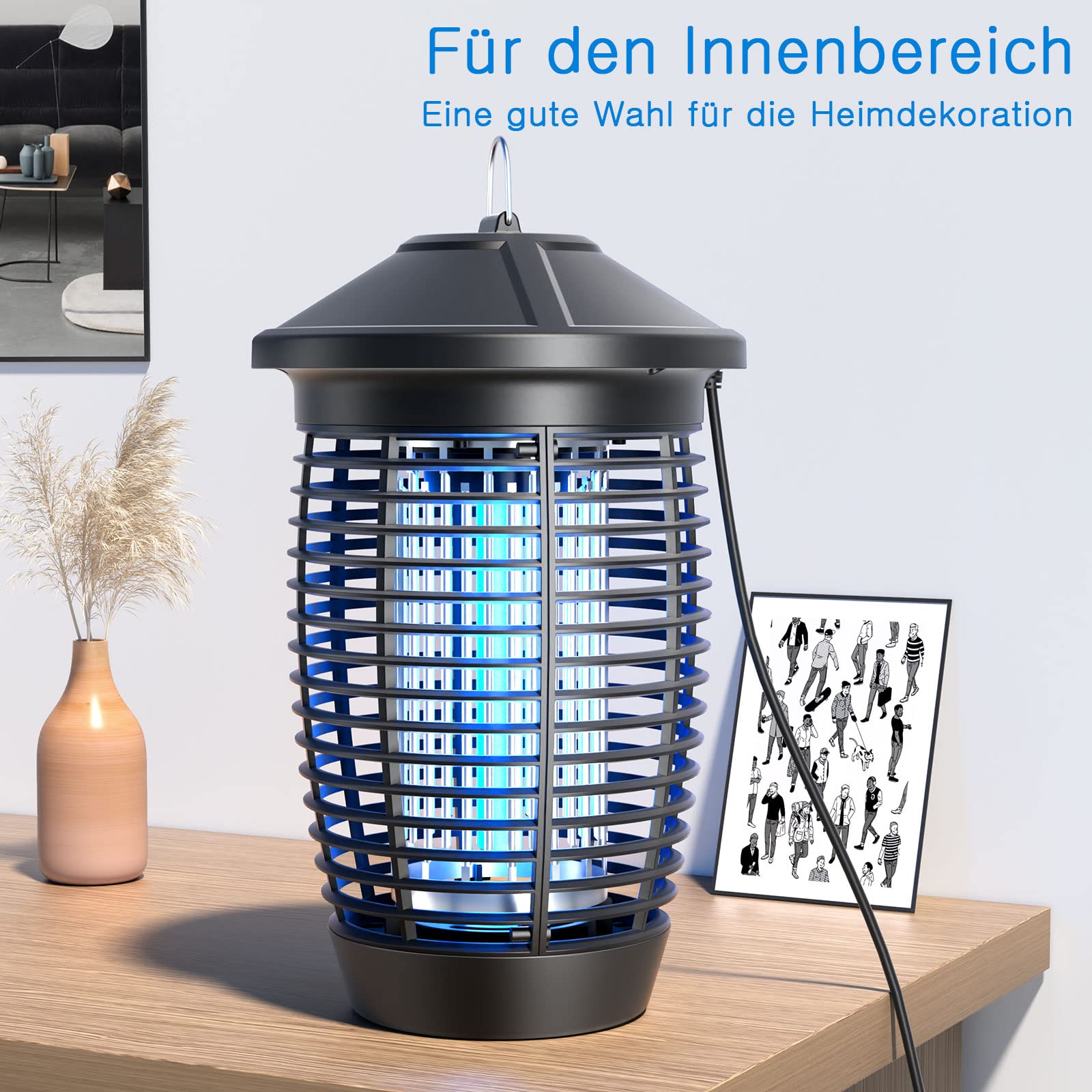 PALONE Insektenvernichter Elektrisch, Mückenfalle 20W 4500W UV Mückenlampe Mückenschutz, Fliegenfalle Elektrisch Fliegenfänger Insektenfalle Ungiftig Geruchsneutral für Innen und Traufe