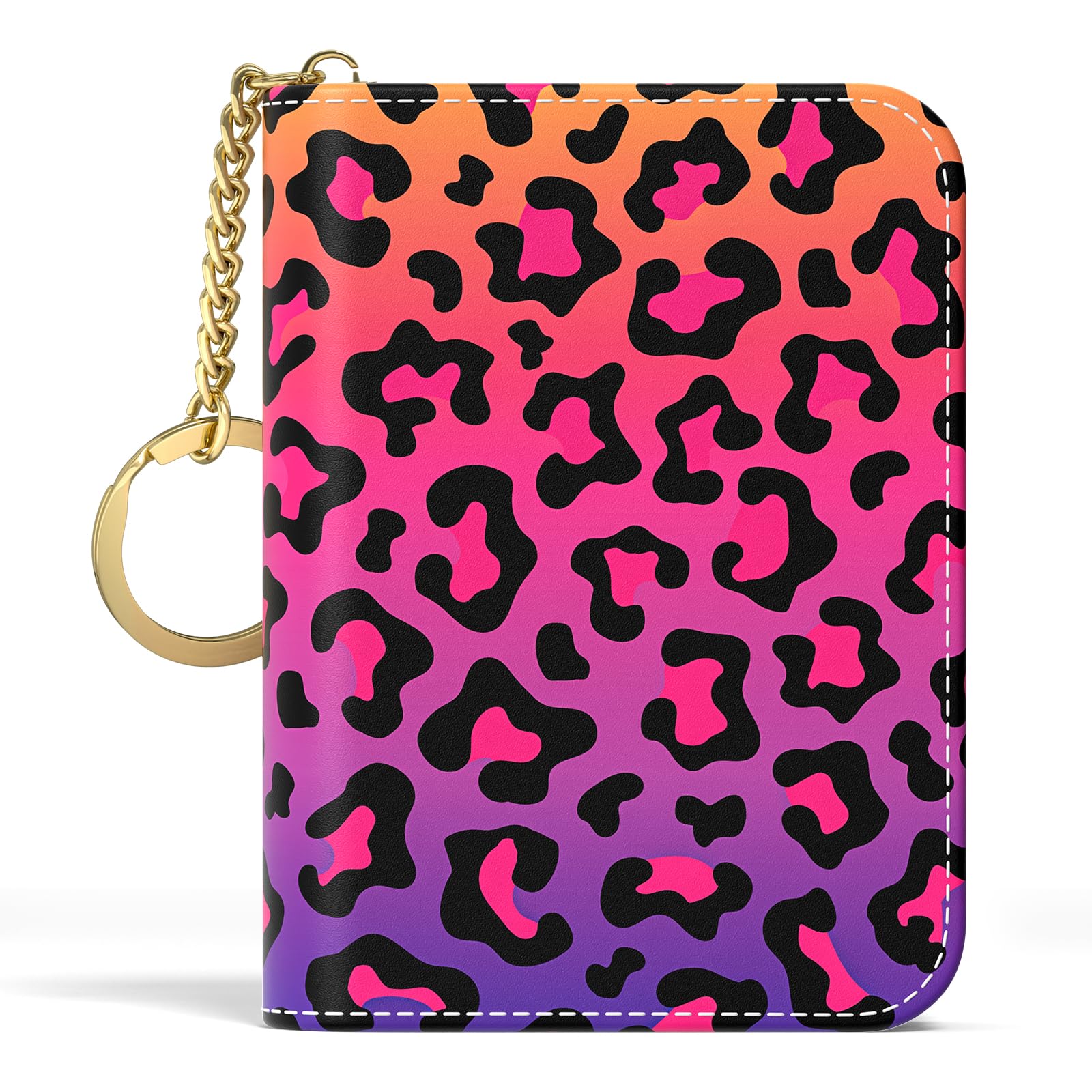 Credit Card Holder for Women, Small RFID Wallet Slim Leather Card Case | Credit Card Holder for Women, Business Card Organizer Case with Zipper and Keychain