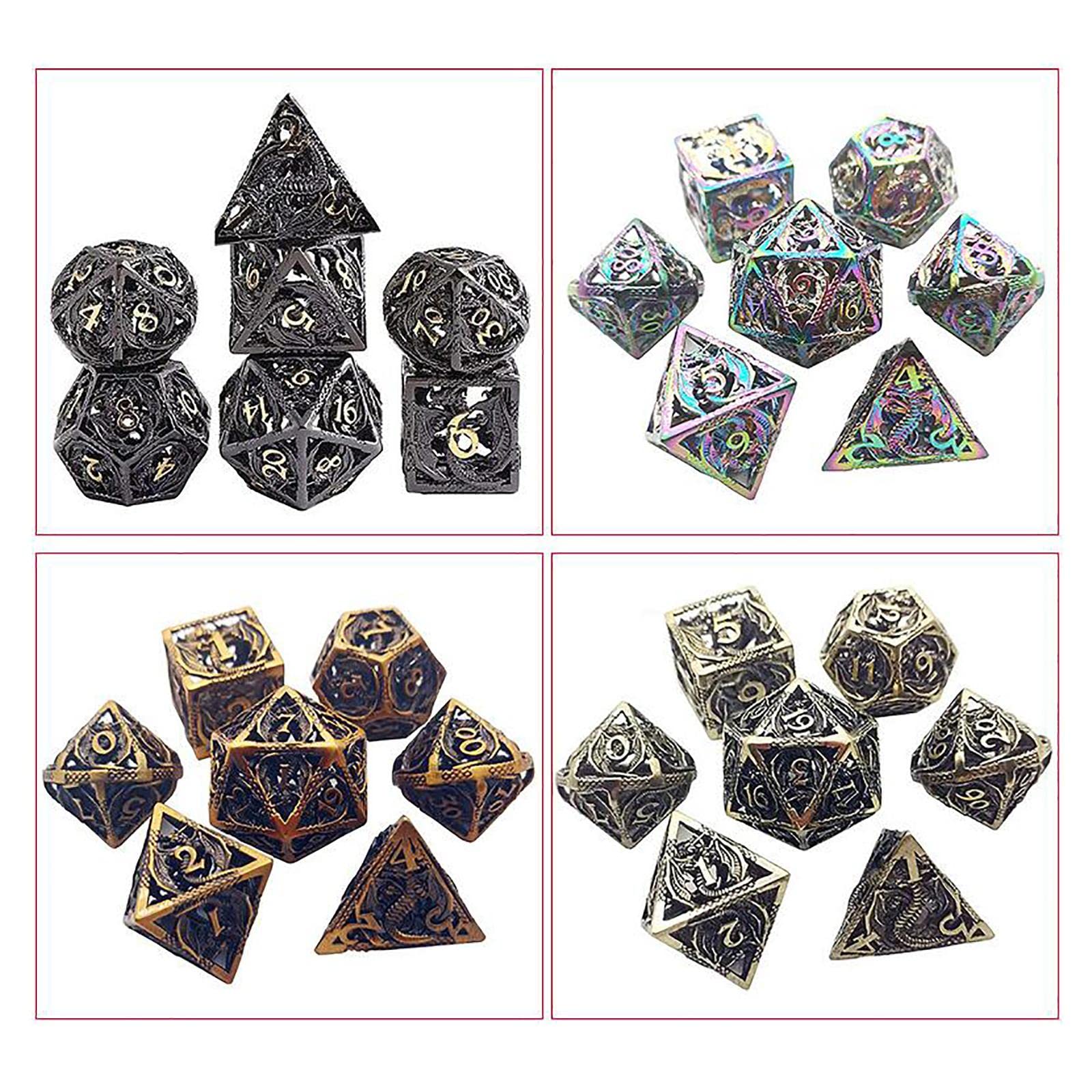 Juego de Dados, Hollow D & and Dungeon Polyhedral Metal, Estilo Punk, Juego de rol RPG Explorer MTG