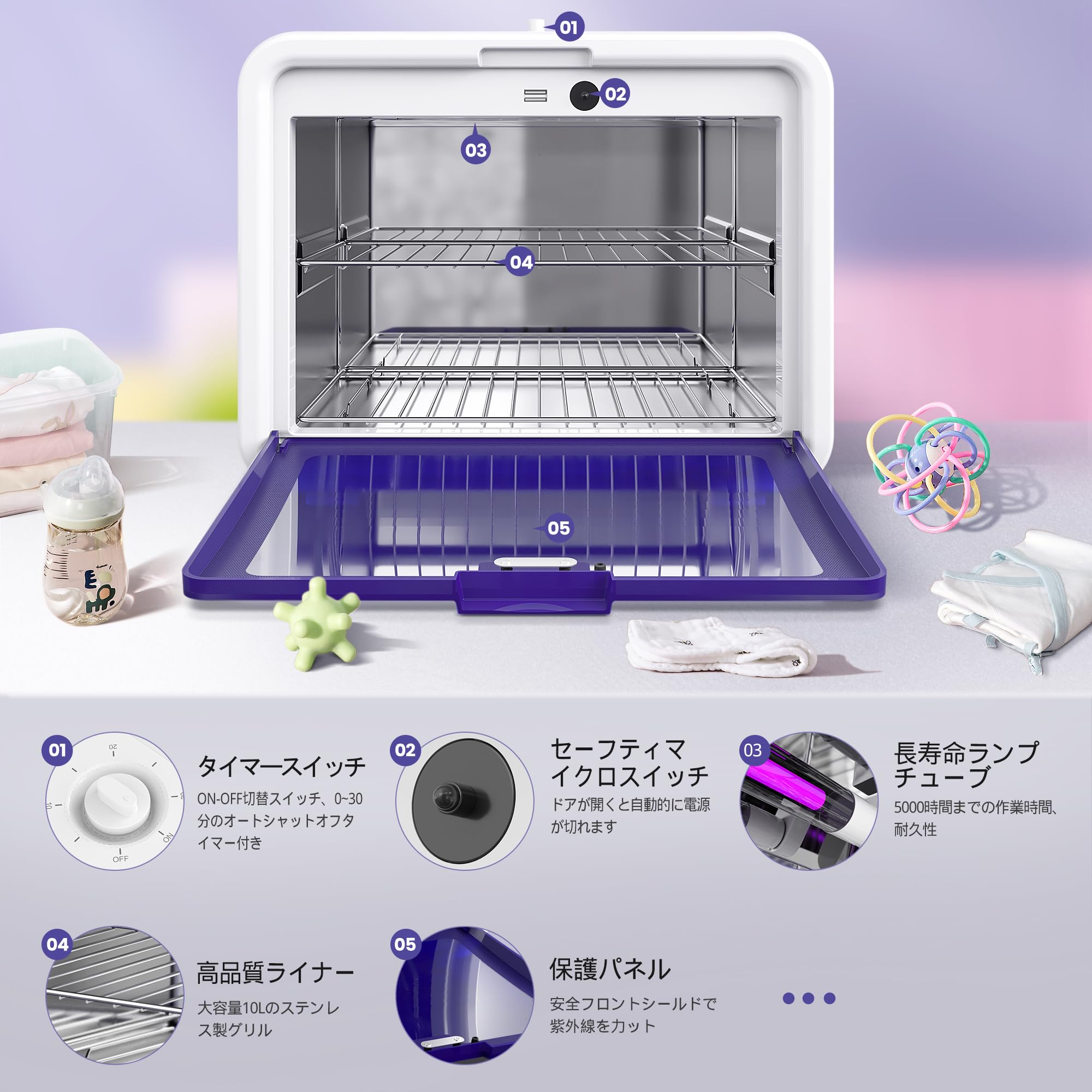 Amazon.co.jp: 紫外線キャビネット 紫外線殺菌 消毒ボックス UVランプ