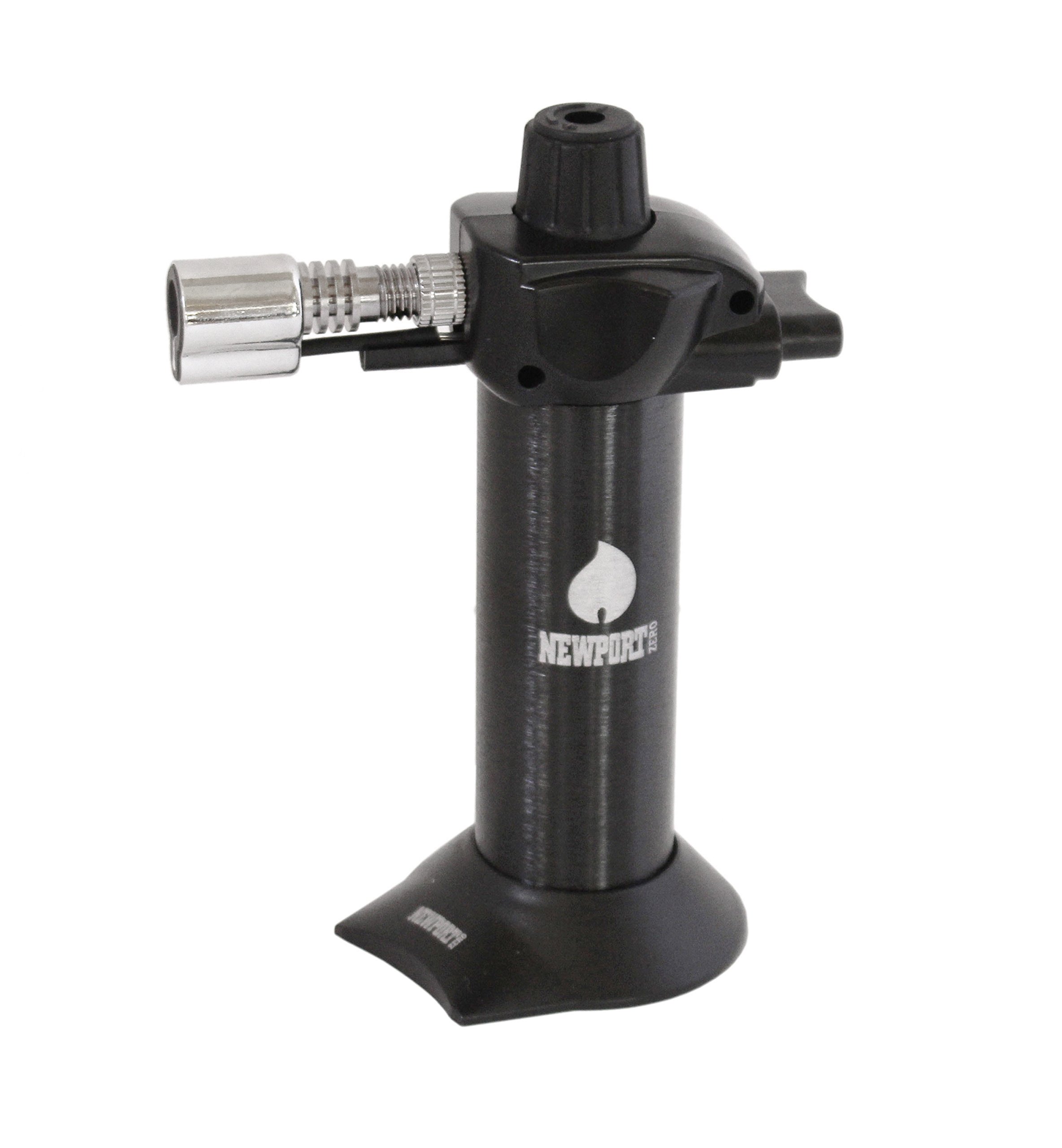 Creme Brulee Culinary Kitchen Torch - Butane Torch - Cooking & Best Cigar Table Utility Lighter. Adjustable Flame Control (Up to 2400 F) - Piezo Ignition, and Quick Refill Design - 5.5” Black