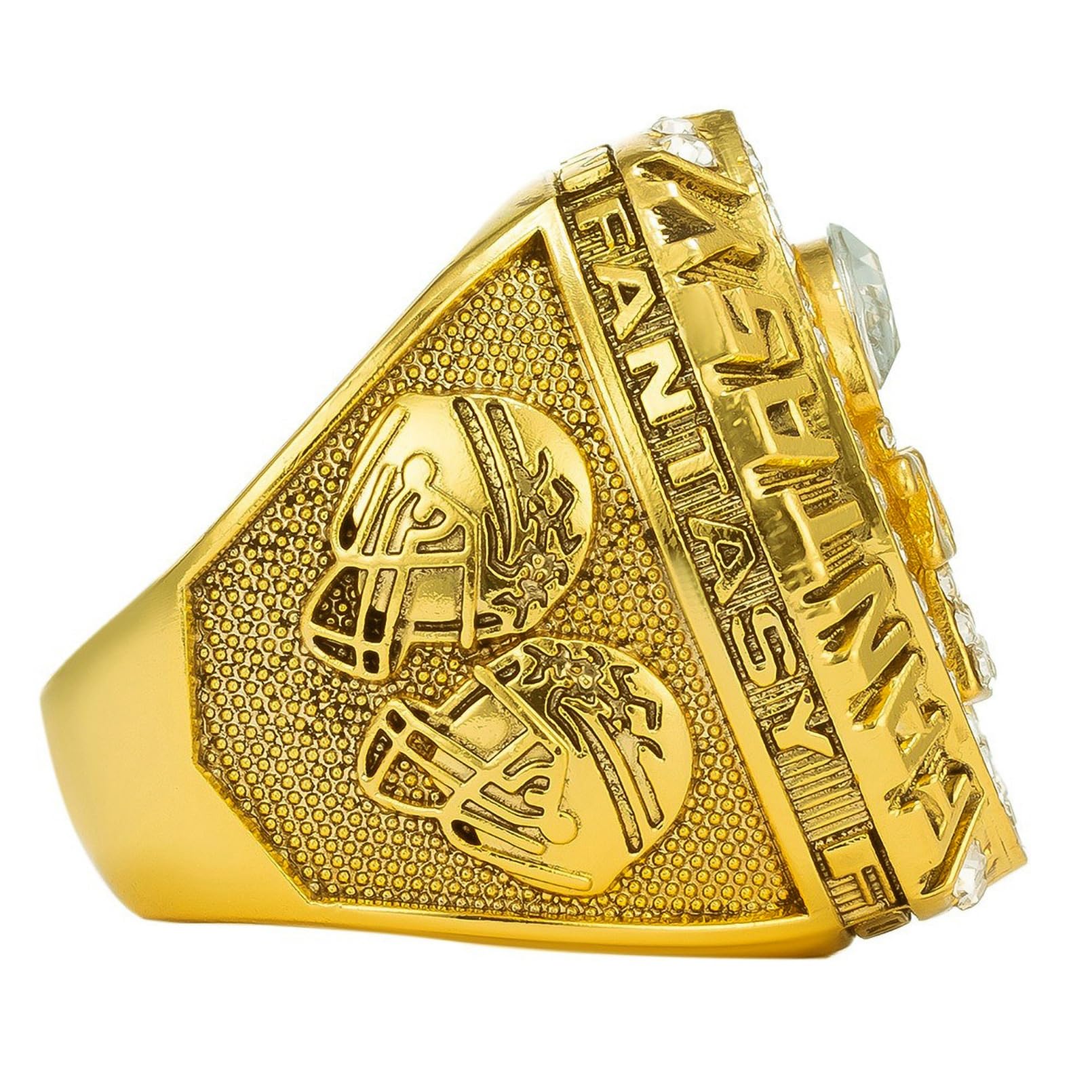 Anillos de fútbol de fantasía Coleccionables del Día del Padre Regalo for fanáticos (Blanc,10)