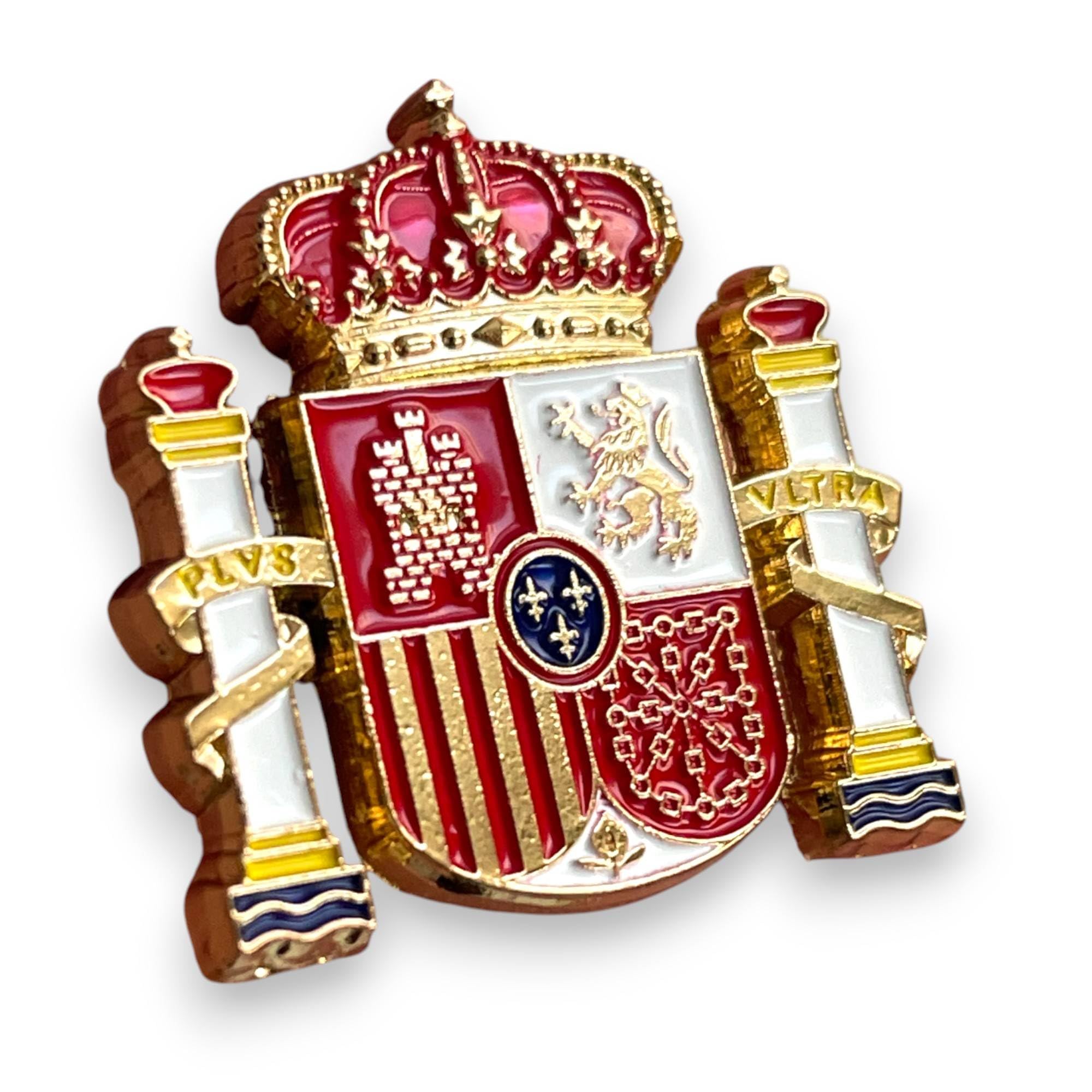 Aleación Zamak Pin Escudo Reino de España 2,5x2 cm Broche Mariposa Emblema Nacional