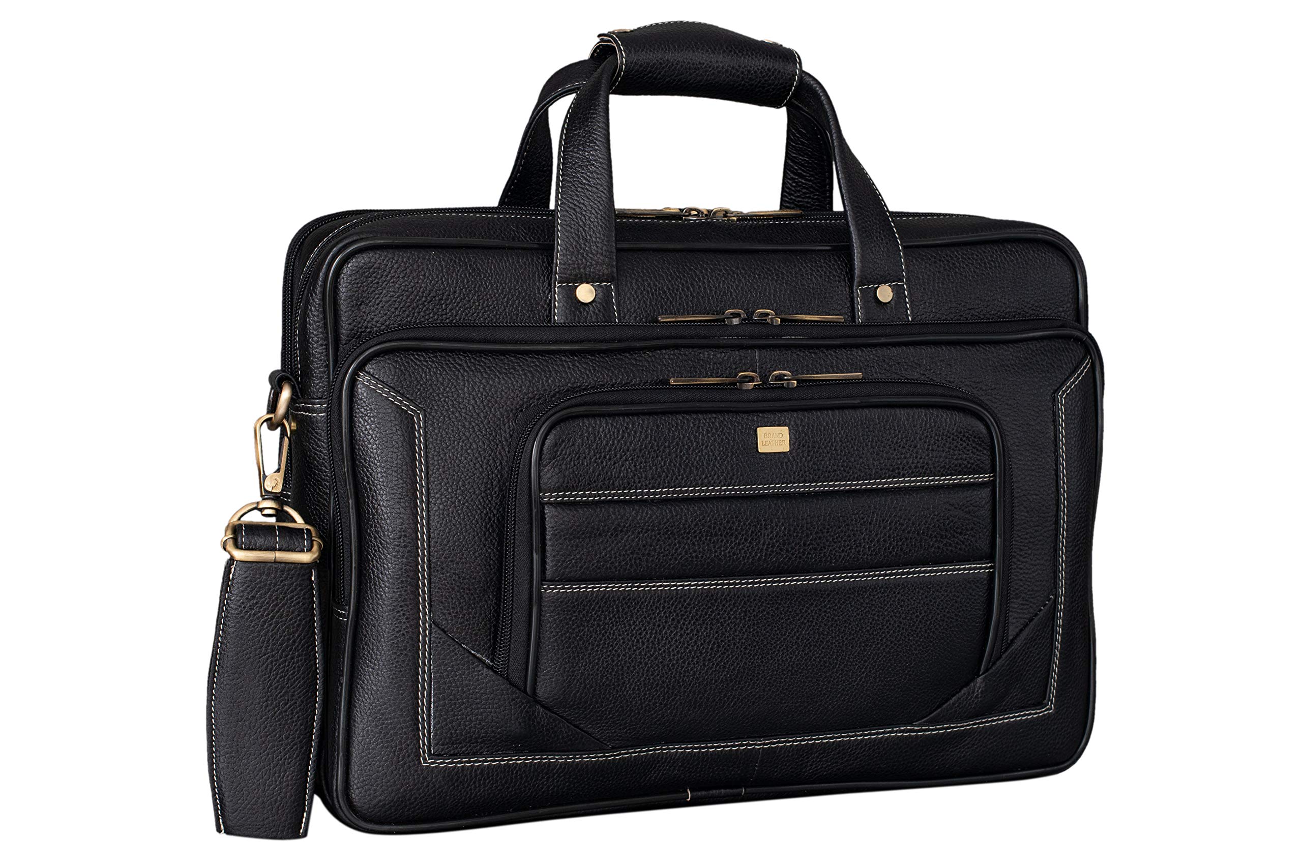 Genuine Leather Laptop Bag for Men - Office Bag - Fits Up to 16-inch Laptop/MacBook - Shoulder Bag/Hand Bag - Laptop Messenger Bag with Trolley Straps - 1 Year Warranty-image-43