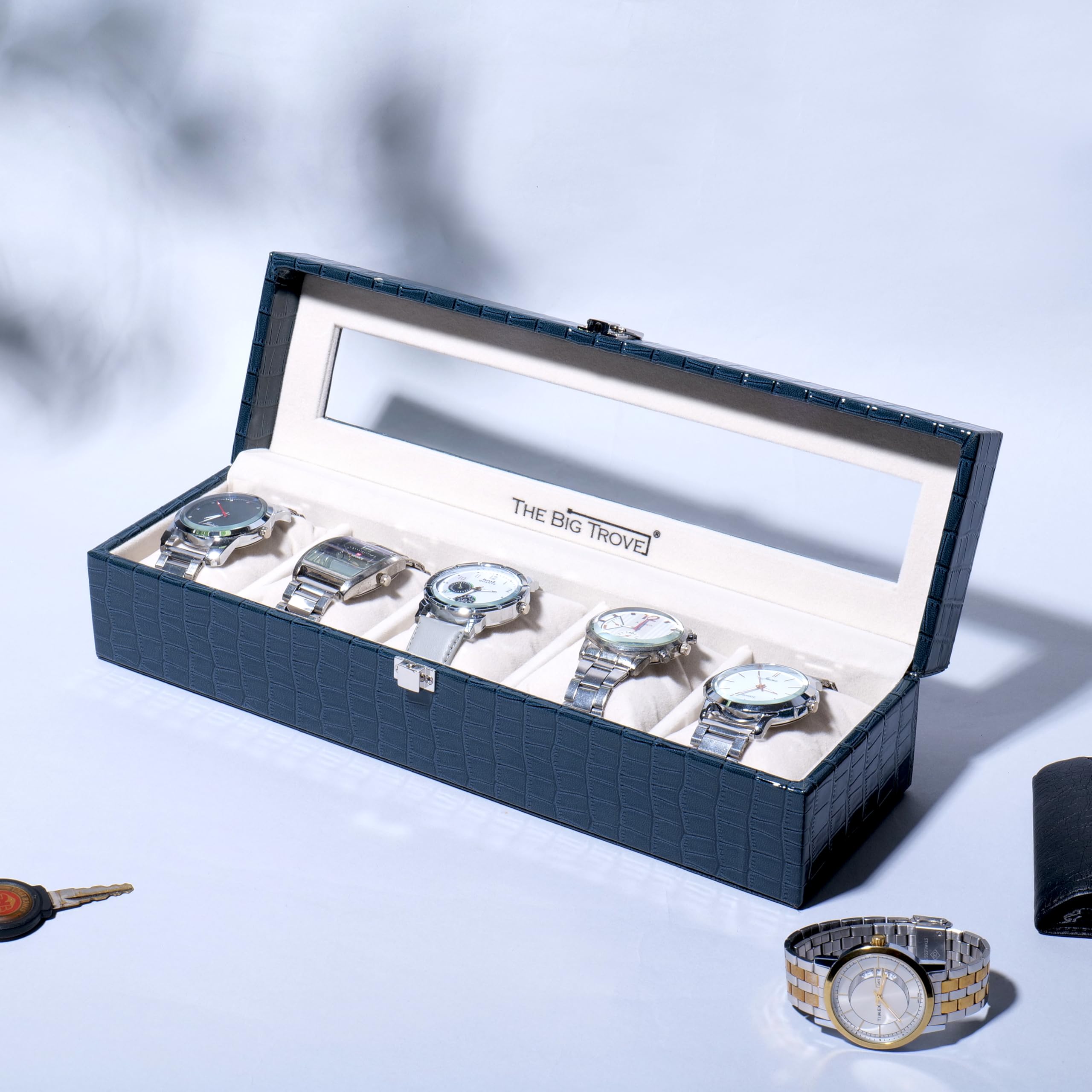 La Trove Vegan Leather Watch Box Organizer, Storage and Display Case for Watches and Bracelets, Stylish Organizer for Jewelry Storage at Home, Office, and Travel (5 Slot) (B0C4Q189K4) Amazon Price History, Amazon Price Tracker