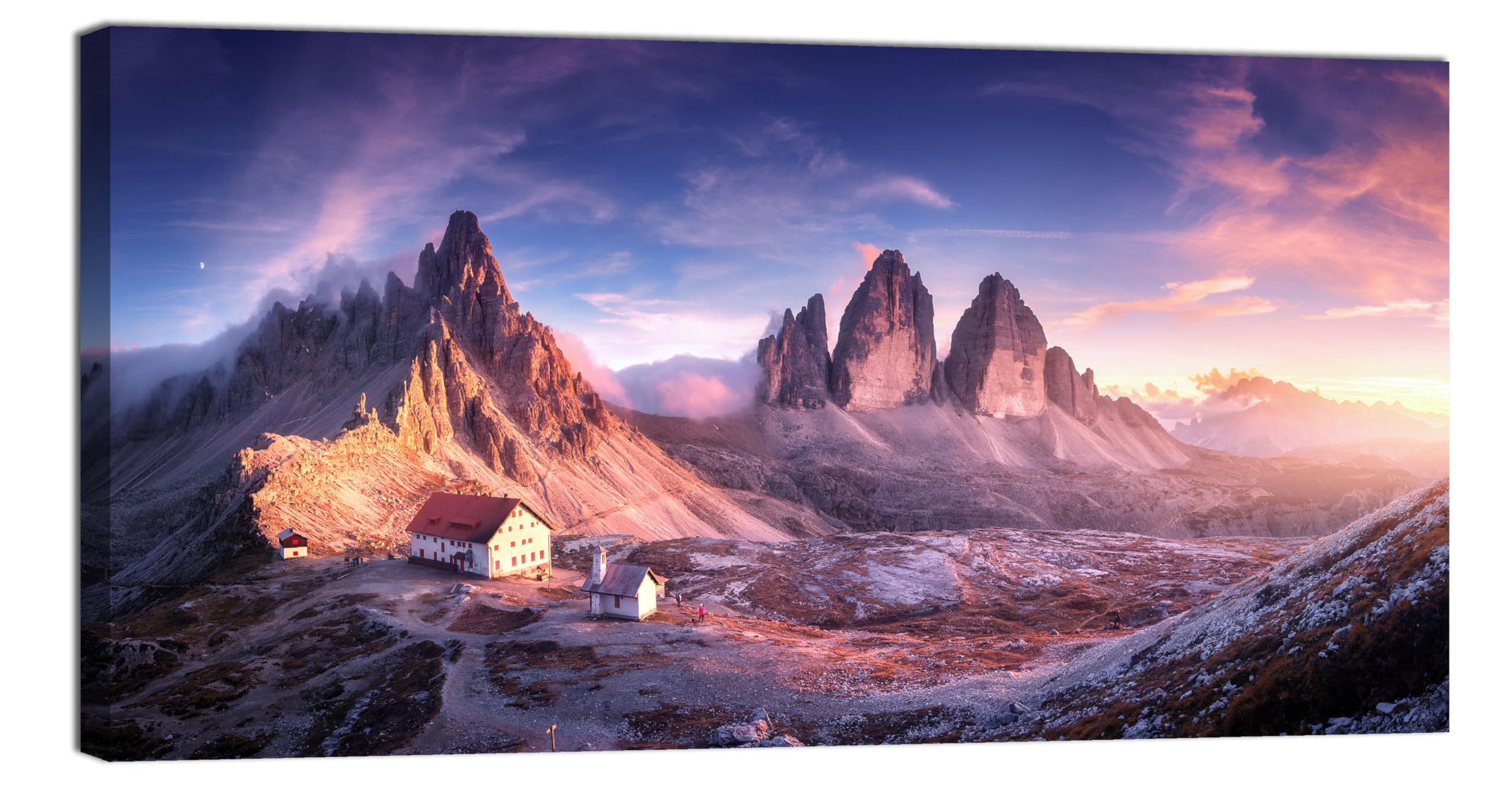 canvashop Quadri Montagna Dolomiti Rifugio 120x60 cm 3 Cime Di Lavaredo | Quadro moderno, Su Tela Canvas, Stampe Da Parete