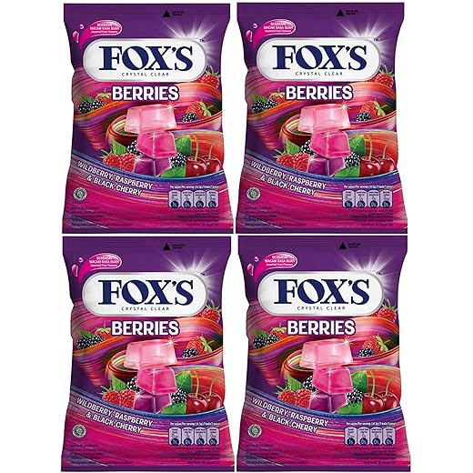 Foxs Crystal Clear Berries Candy Pack of 4 90g