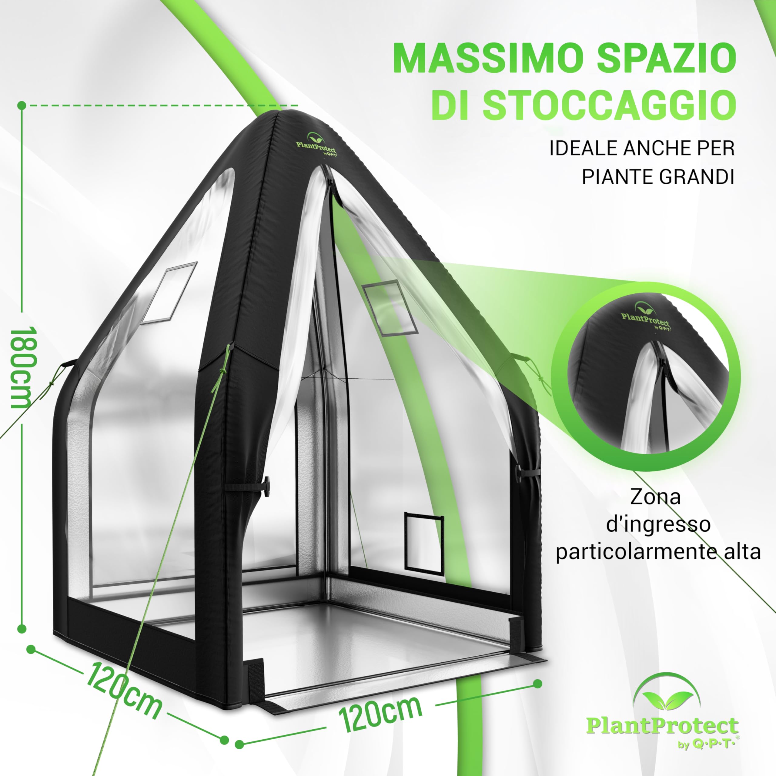 Q.P.T. Serra invernale per piante in vaso - materiale in PVC resistente per la protezione dal gelo, dal vento e dalla pioggia, facile montaggio