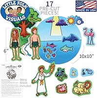 Vista 2 de Little Folk Visuals Beginners Bible: Creation - Figuras precortadas de franela/fieltro, juego de 17 piezas