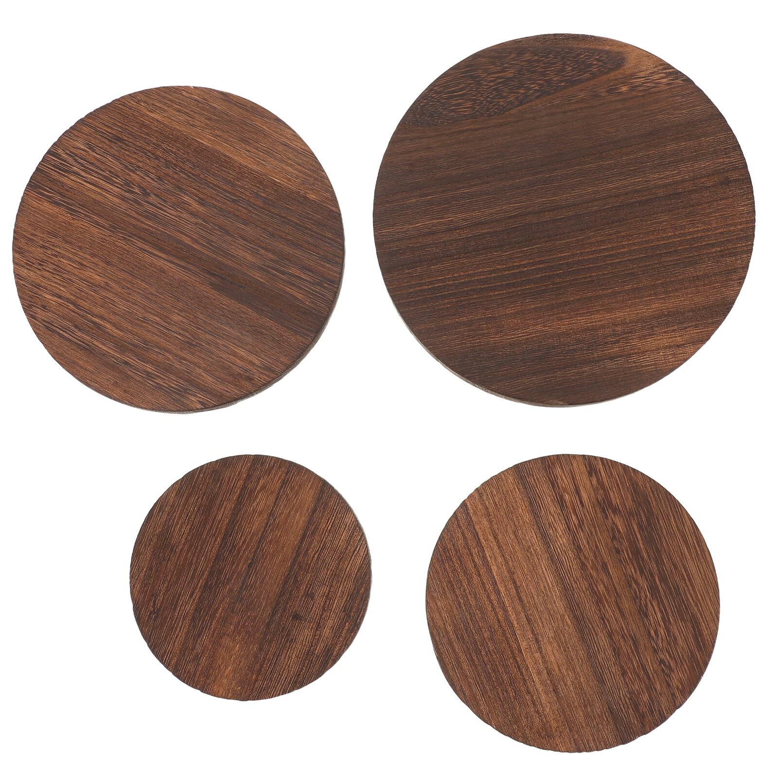 4pezzi Alzata in Legno da Base Stabile Supporto Espositivo Rotondo per Gioielli Artigianato e Piccole Piante Design Elegante e Versatile per Interni