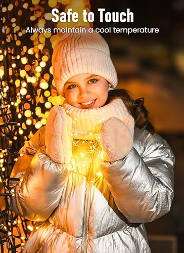 Miniatura 4 de Minetom Guirnalda de luces USB enchufables, 66 pies, 200 luces LED parpadeantes con control remoto y temporizador, impermeable, 8 modos, luces