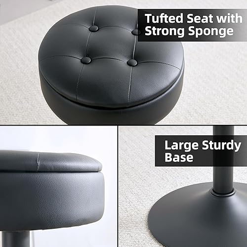 Miniatura 7 de RUCUKEN Taburetes de bar giratorios de almacenamiento Juego de 2 taburetes de bar de altura de mostrador Taburete ajustable Silla taburetes de bar