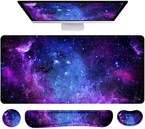 LATEEFAH Alfombrilla de escritorio, alfombrilla de mouse con reposamuñecas, 4 en 1, alfombrilla de mouse grande para escritorio, alfombrilla de