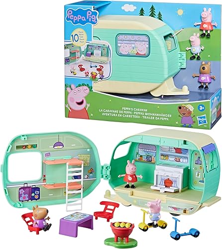 Miniatura 13 de Peppa Pig Juego de caravana para niñas y niños, 3 figuras, 6 accesorios, juguetes preescolares, regalos para niños, a partir de 3 años