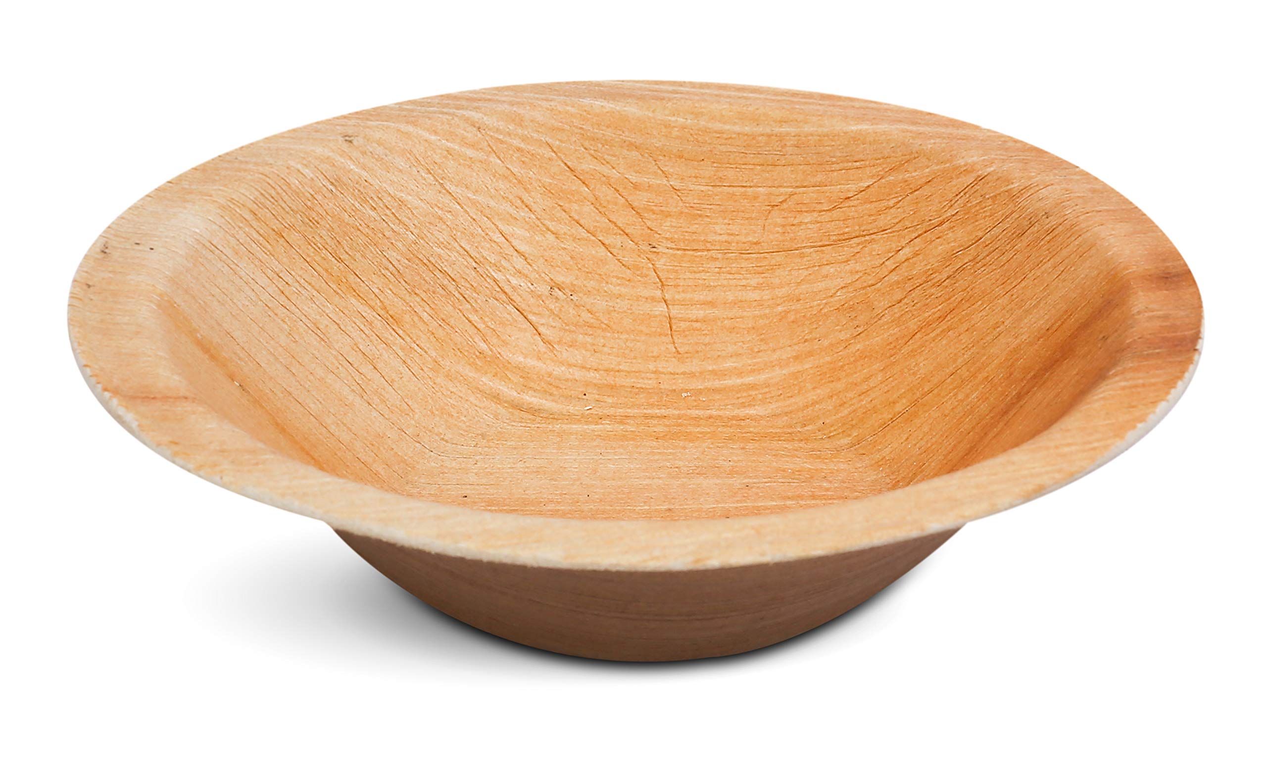 Raj Disposable Palm Leaf Bowls (100 Count, 5" Bowls) Strong Bowl Like Bamboo Party Bowl - Decorative Compostable Tableware for Lunch, Dinner, Birthday, Outdoor, BBQ, Picnic, Parties